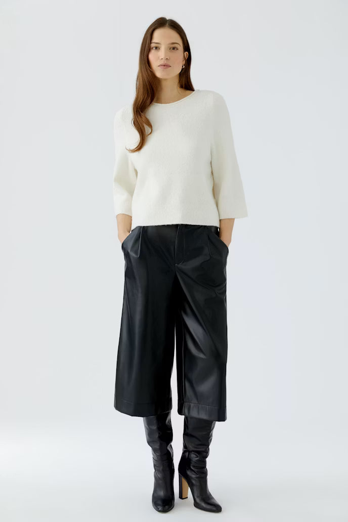 OUI BLACK PLEAT-FRONT TROUSERS 94127 9990 226