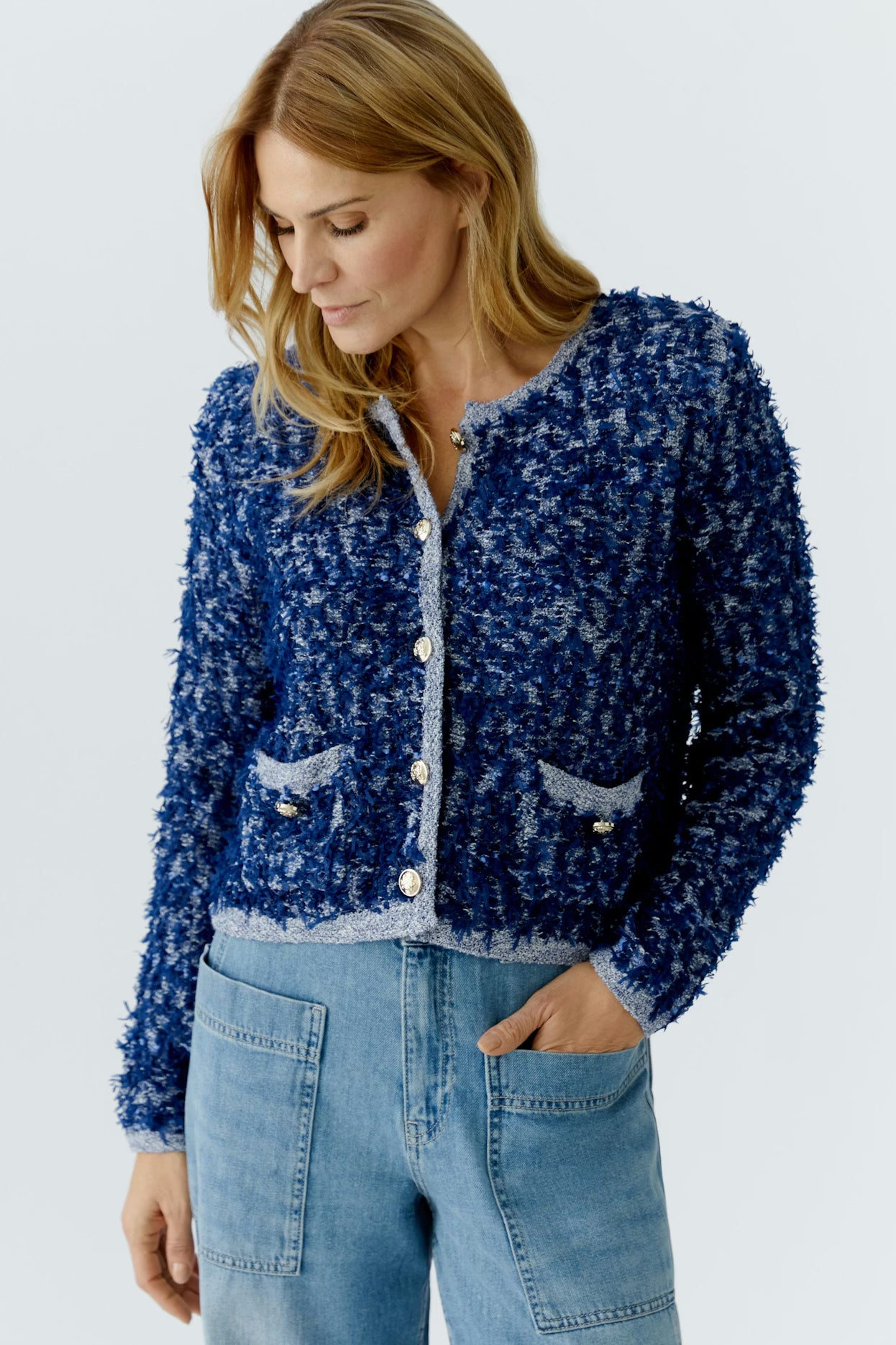 OUI BLUE CARDIGAN 96354 126