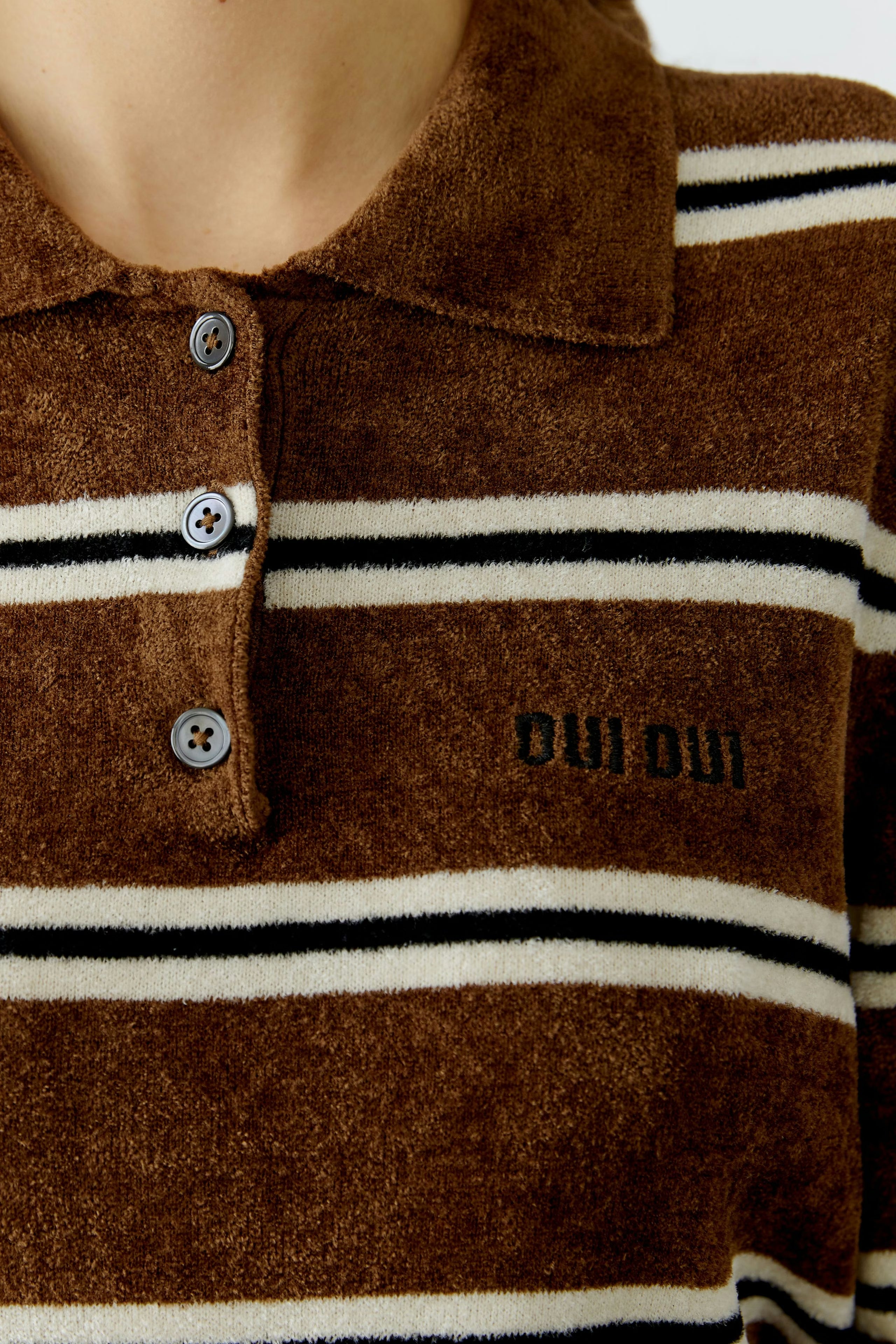 OUI BROWN KNIT POLO 96760 126