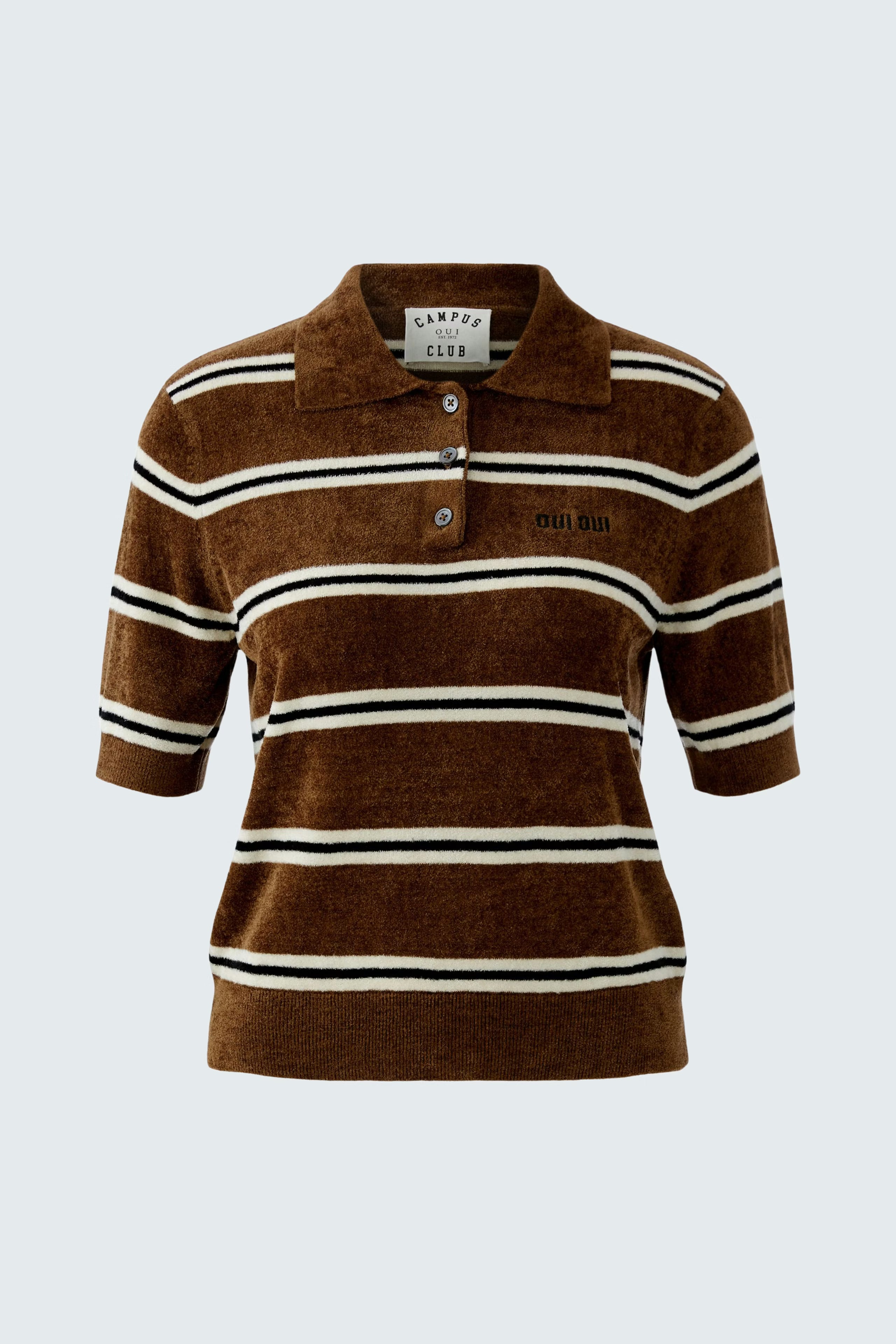 OUI BROWN KNIT POLO 96760 126