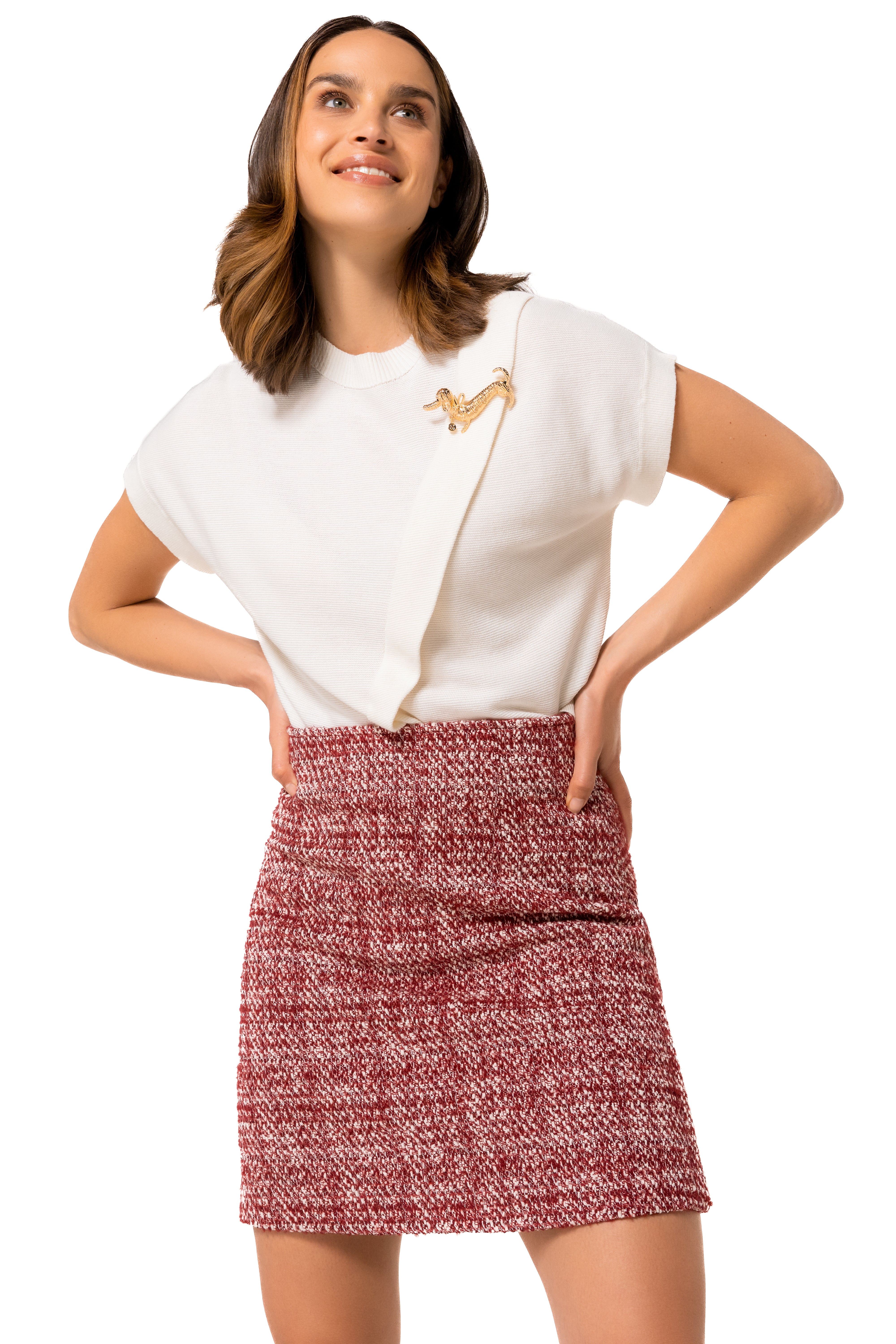 CAROLINE BISS CREAM SLEEVELESS KNIT 4219 225