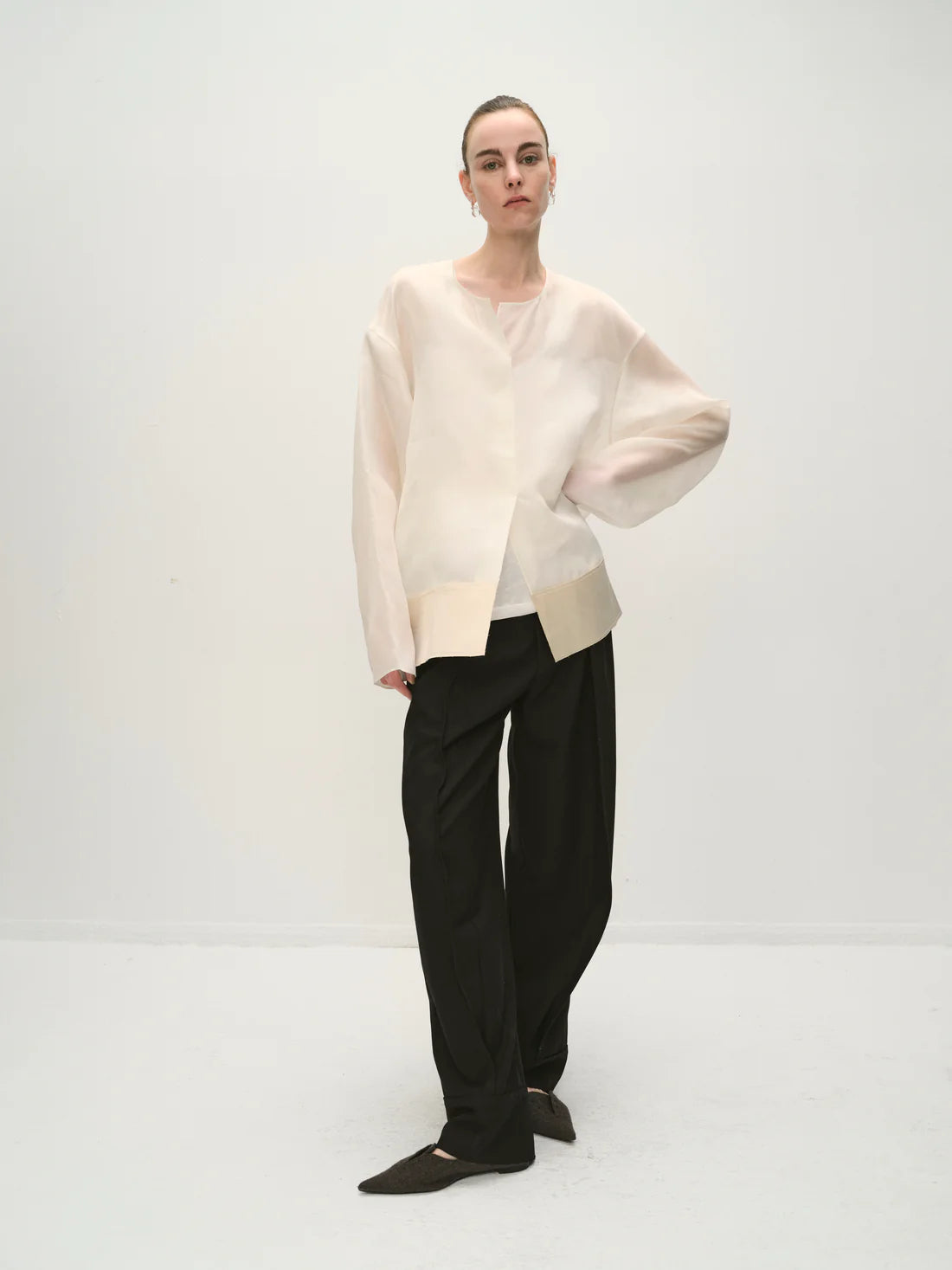 VIKTORIA CHAN COSMO BLACK CUFF END TROUSERS 225