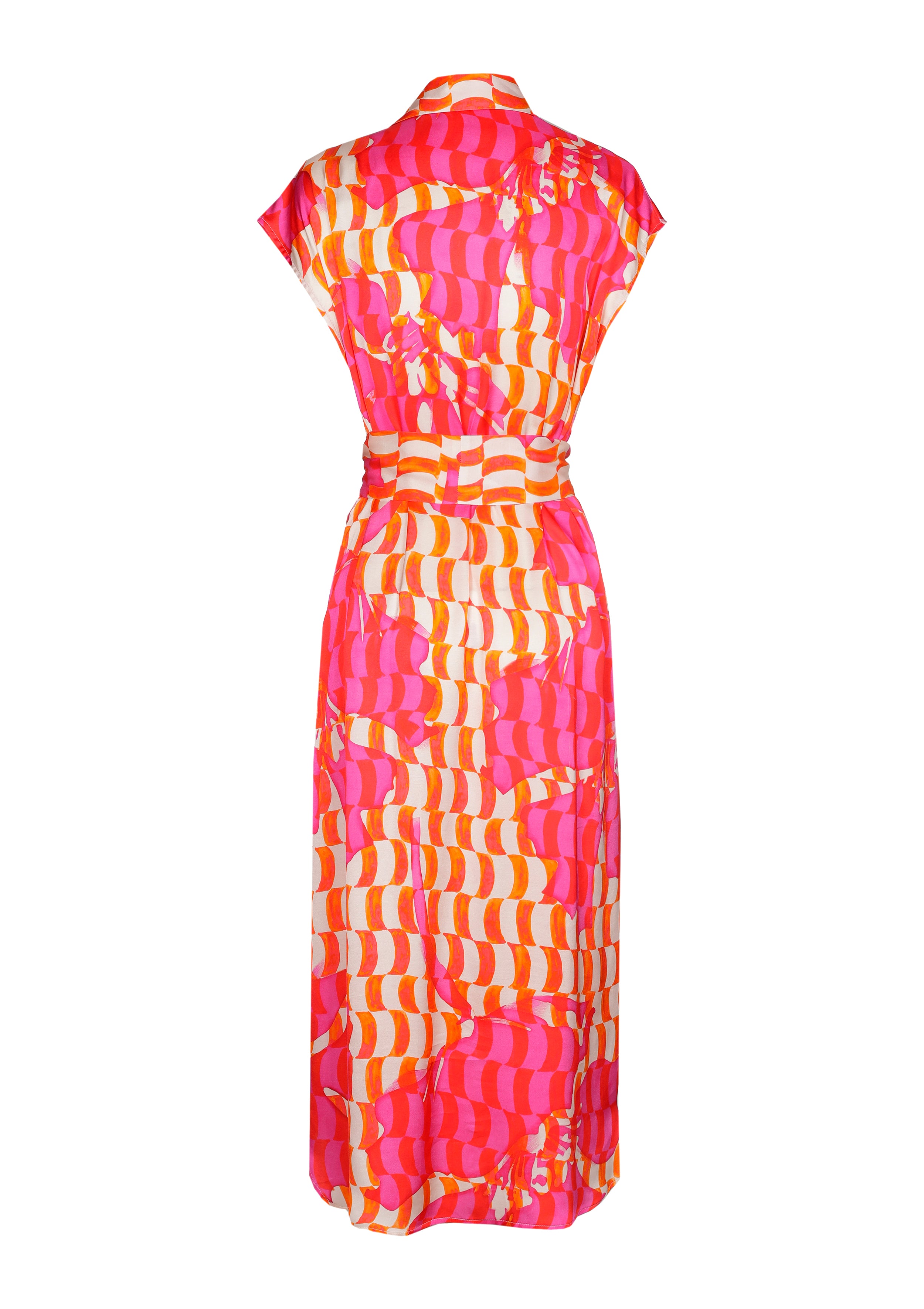 CAROLINE BISS PINK SATIN PRINT DRESS 1157 126