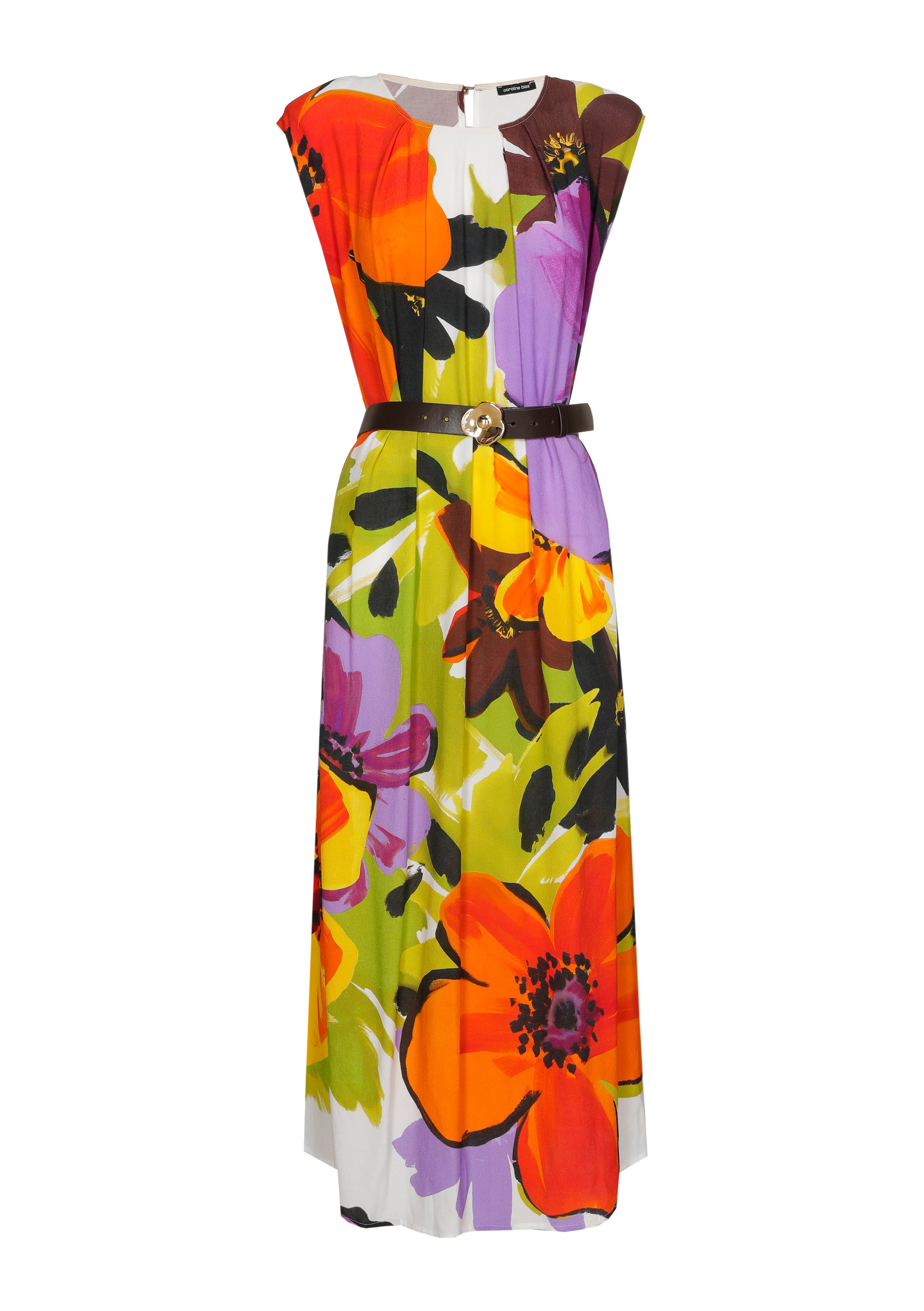 CAROLINE BISS ORANGE FLORAL DRESS 1178 126