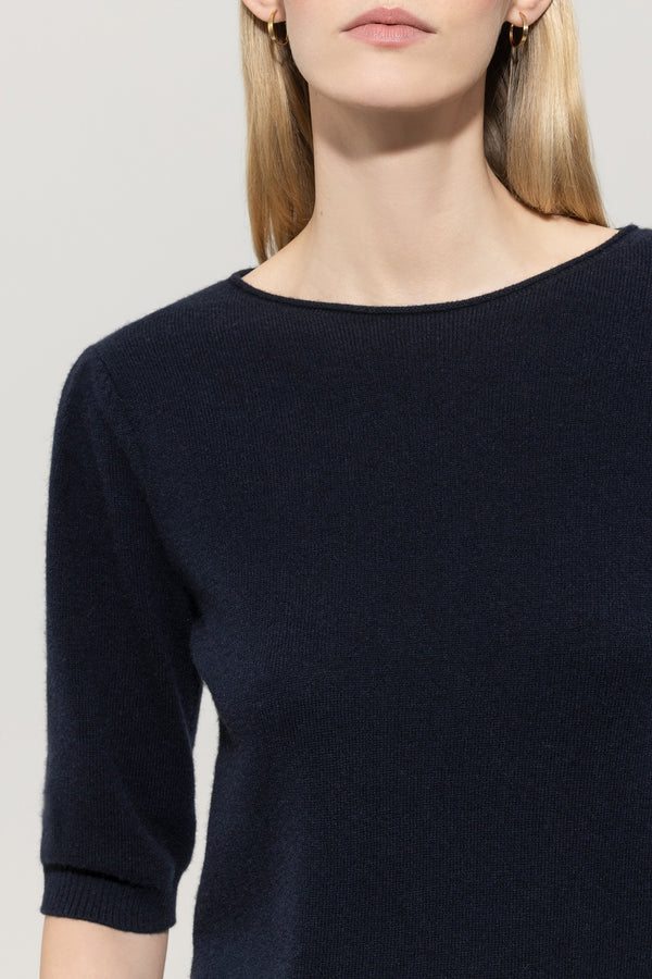 LUISA CERANO NAVY ROUNDNECK KNITWEAR 128686 225