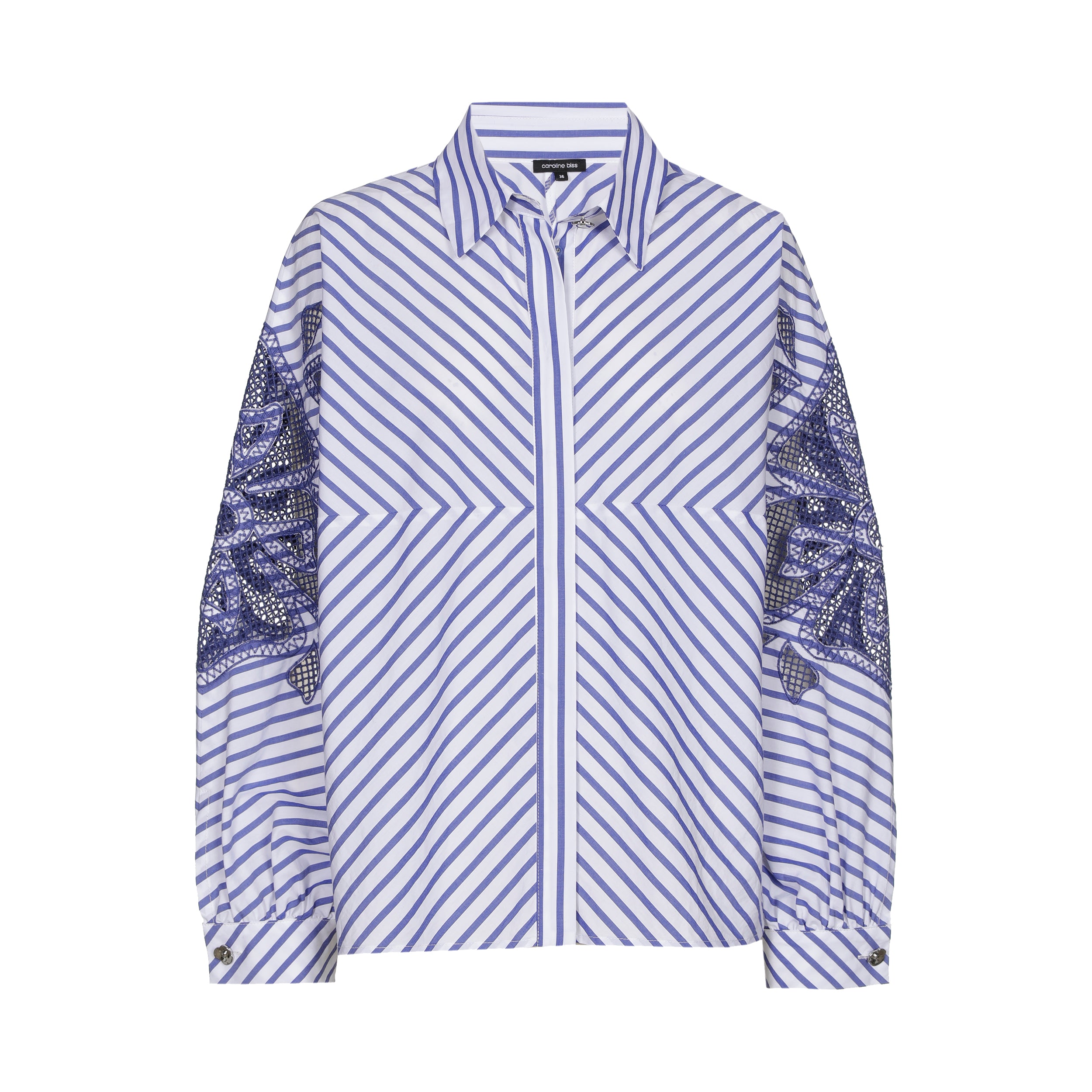 CAROLINE BISS BLUE STRIPE BLOUSE 1622 126