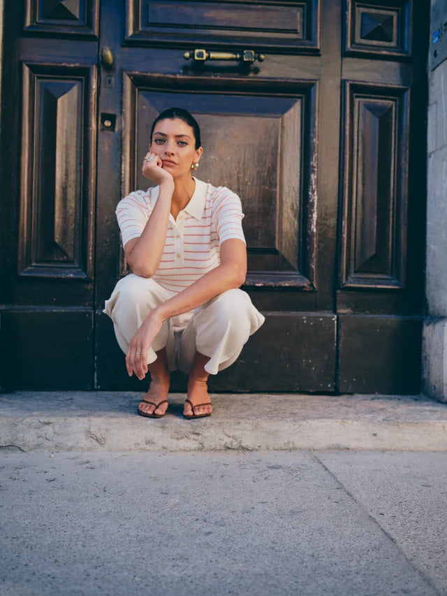 MOS MOSH MMCALIZ STRIPE SS KNIT PEACHY 176710 126