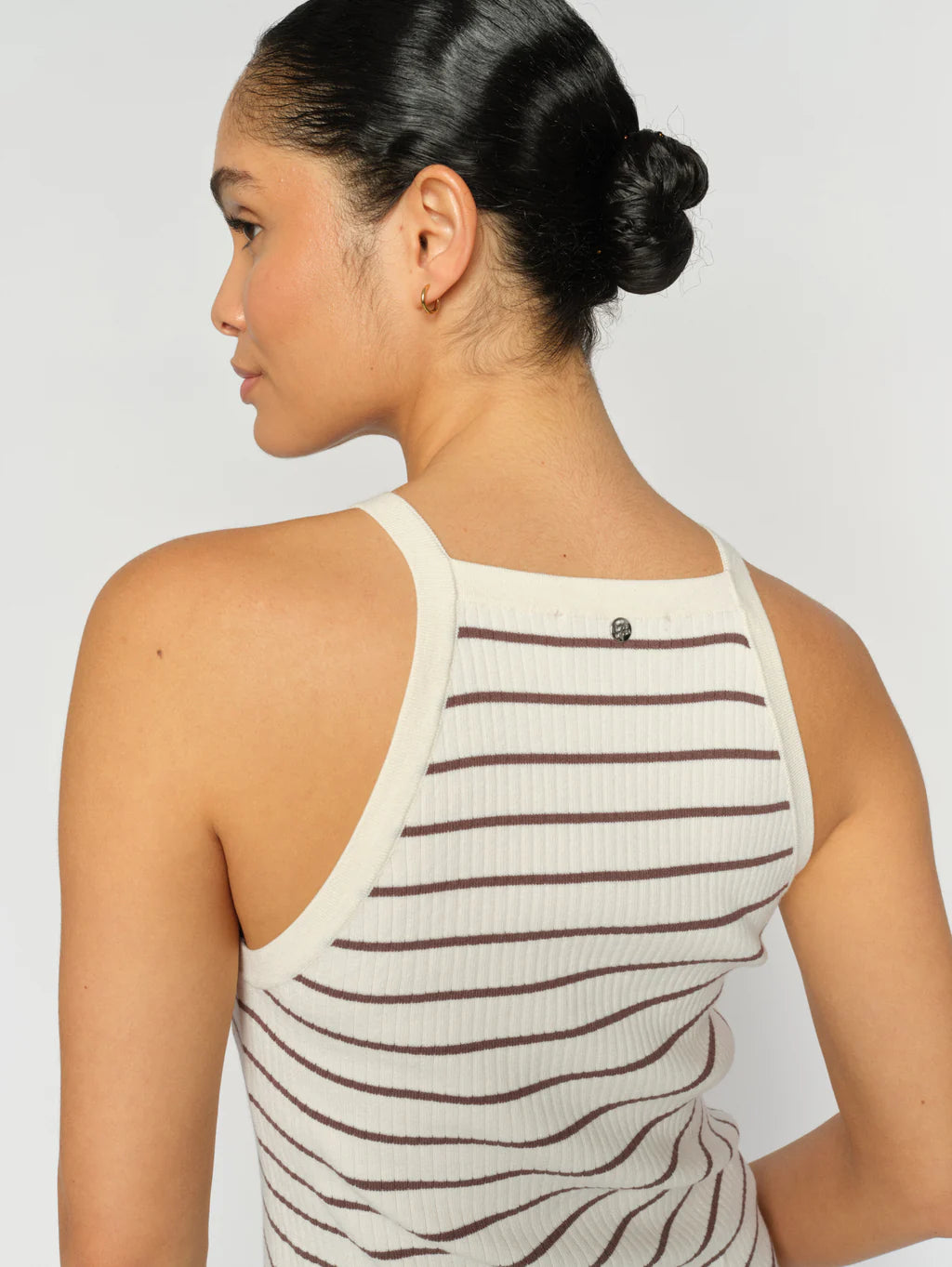 MOS MOSH MMIMANJA CALIZ STRIPE KNIT TOP BROWN 176720 126