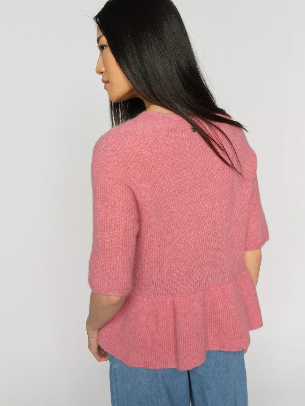 MOS MOSH MMTHORA SS O-NECK FRILL KNIT ROSE 177530 126