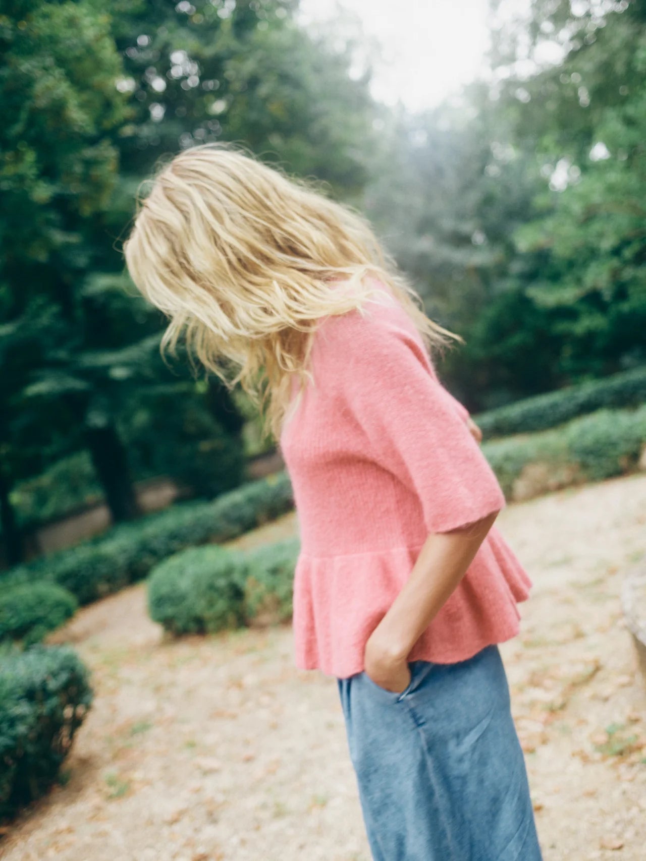 MOS MOSH MMTHORA SS O-NECK FRILL KNIT ROSE 177530 126