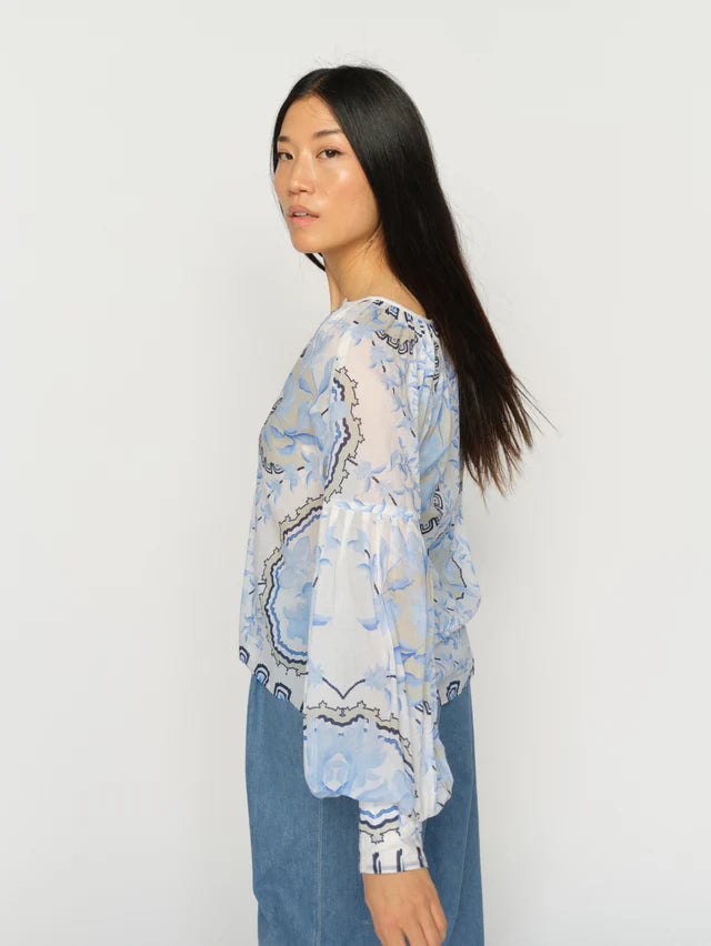 MOS MOSH MMWYLDE ORCHID BLOUSE BLUE 178220 126