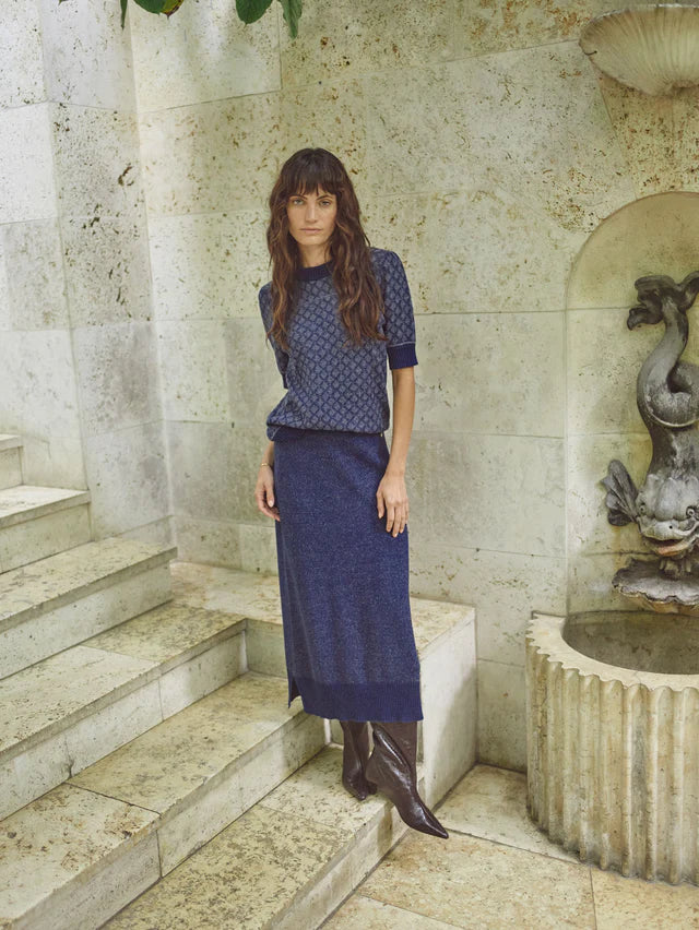 MOS MOSH MMMINED SS KNIT BLUE 178680 126