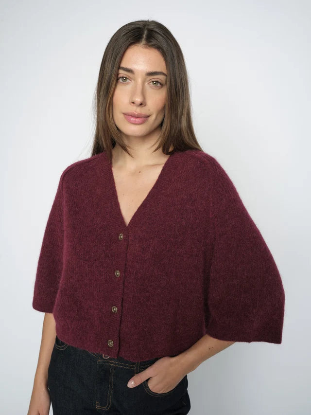 MOS MOSH MMTHORA LIZET KNIT CARDIGAN WINE 180440 226