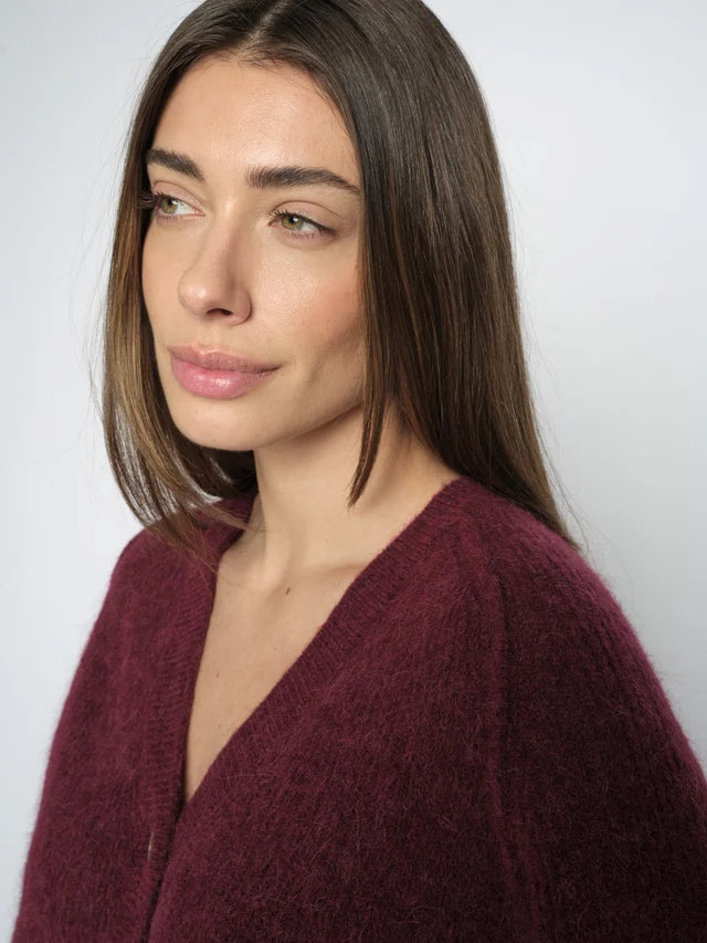 MOS MOSH MMTHORA LIZET KNIT CARDIGAN WINE 180440 226