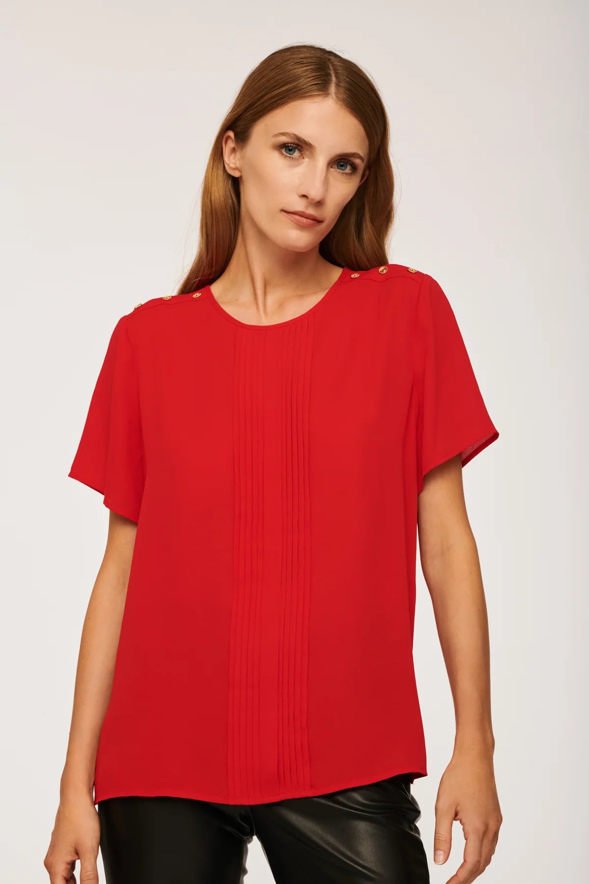 WEILL MONA RED CHIFFON TOP 197402 7345D 223