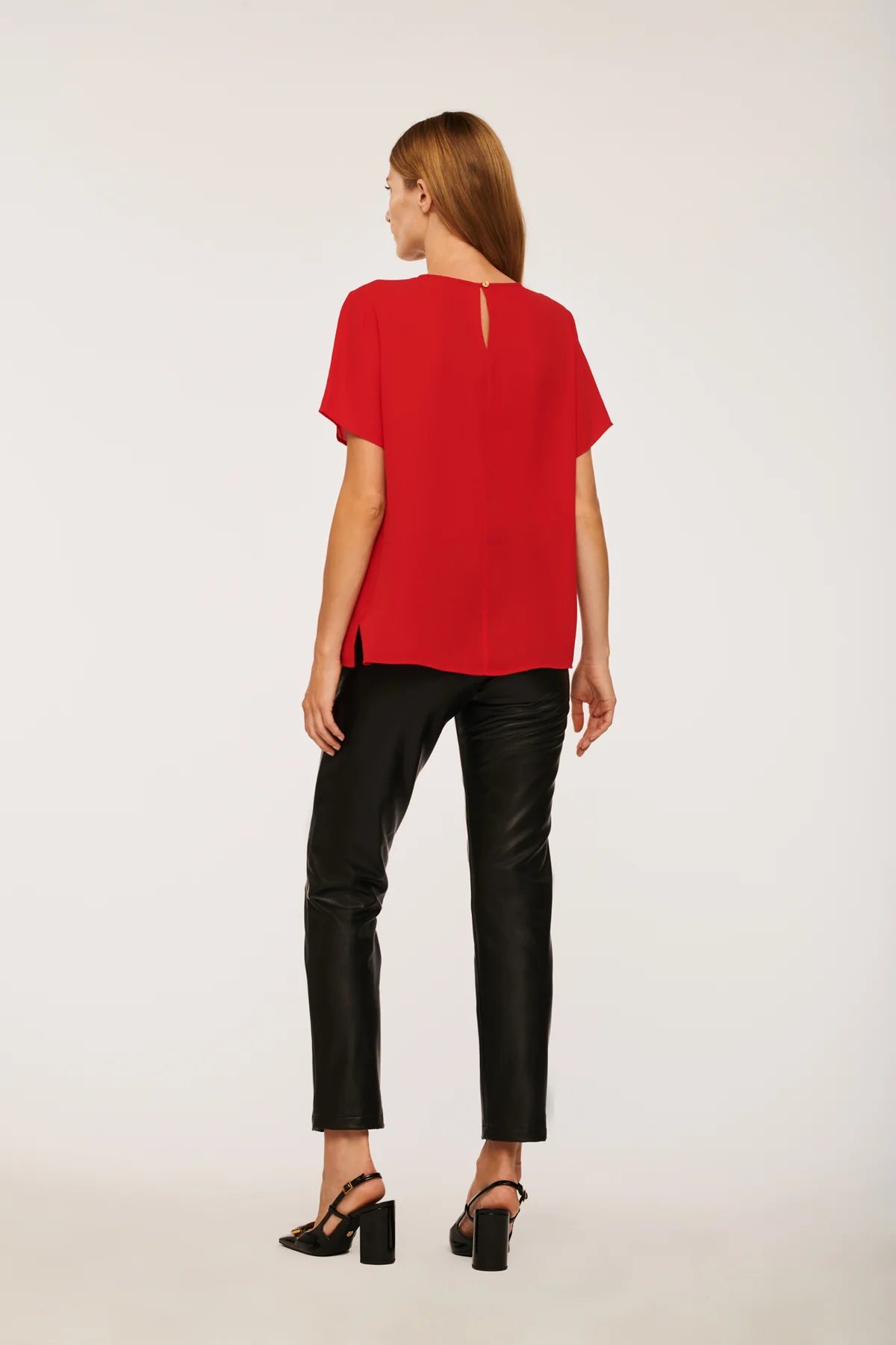 WEILL MONA RED CHIFFON TOP 197402 7345D 223