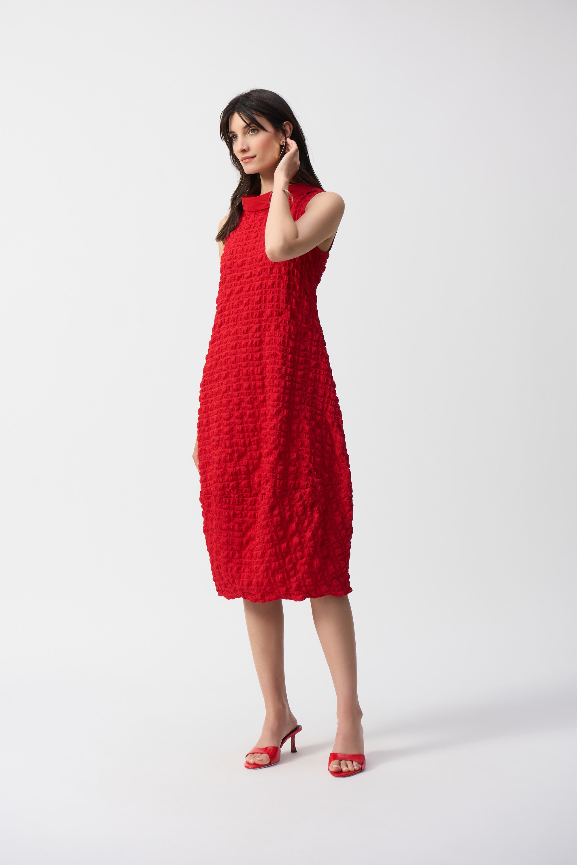 JOSEPH RIBKOFF RED LDS DRESS 241204S25 125
