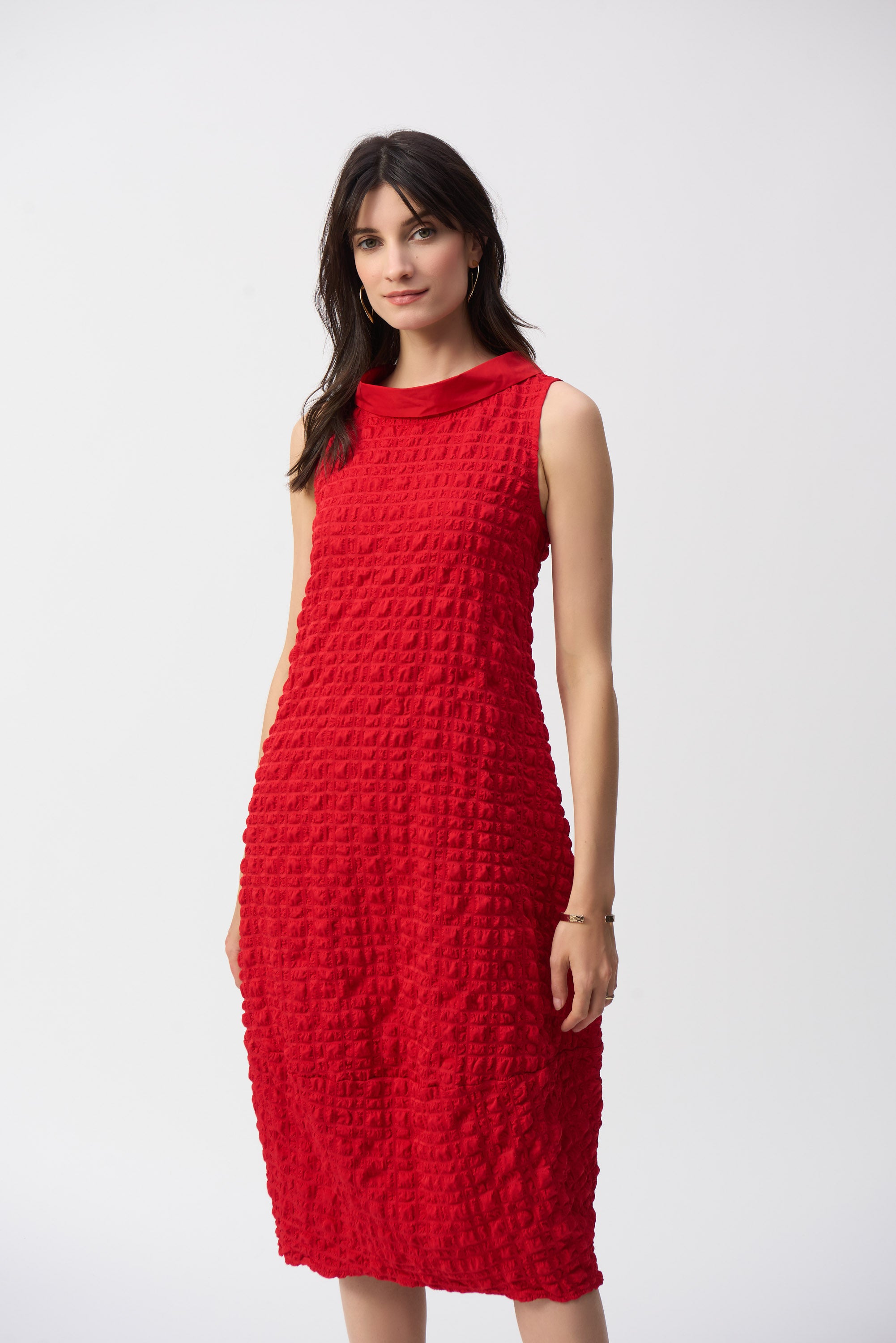 JOSEPH RIBKOFF RED LDS DRESS 241204S25 125