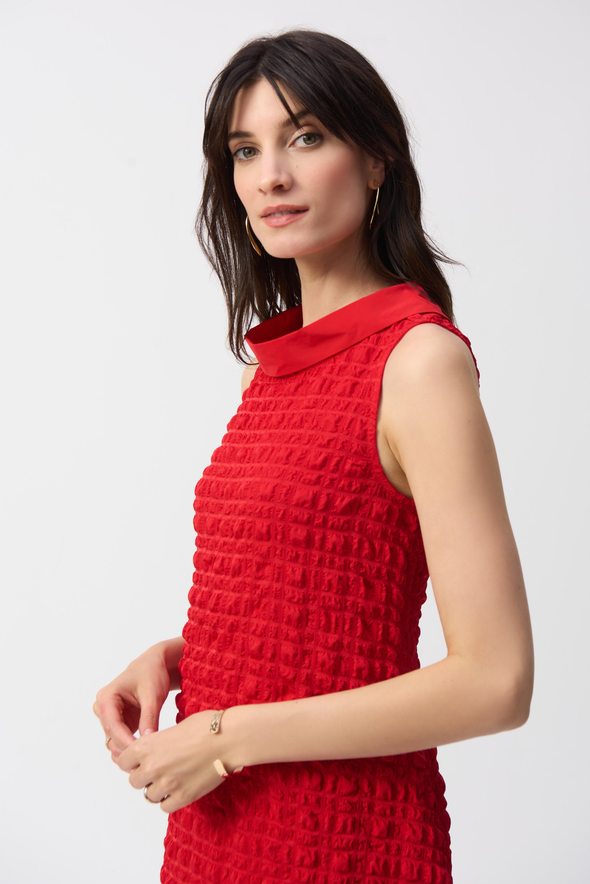 JOSEPH RIBKOFF RED LDS DRESS 241204S25 125