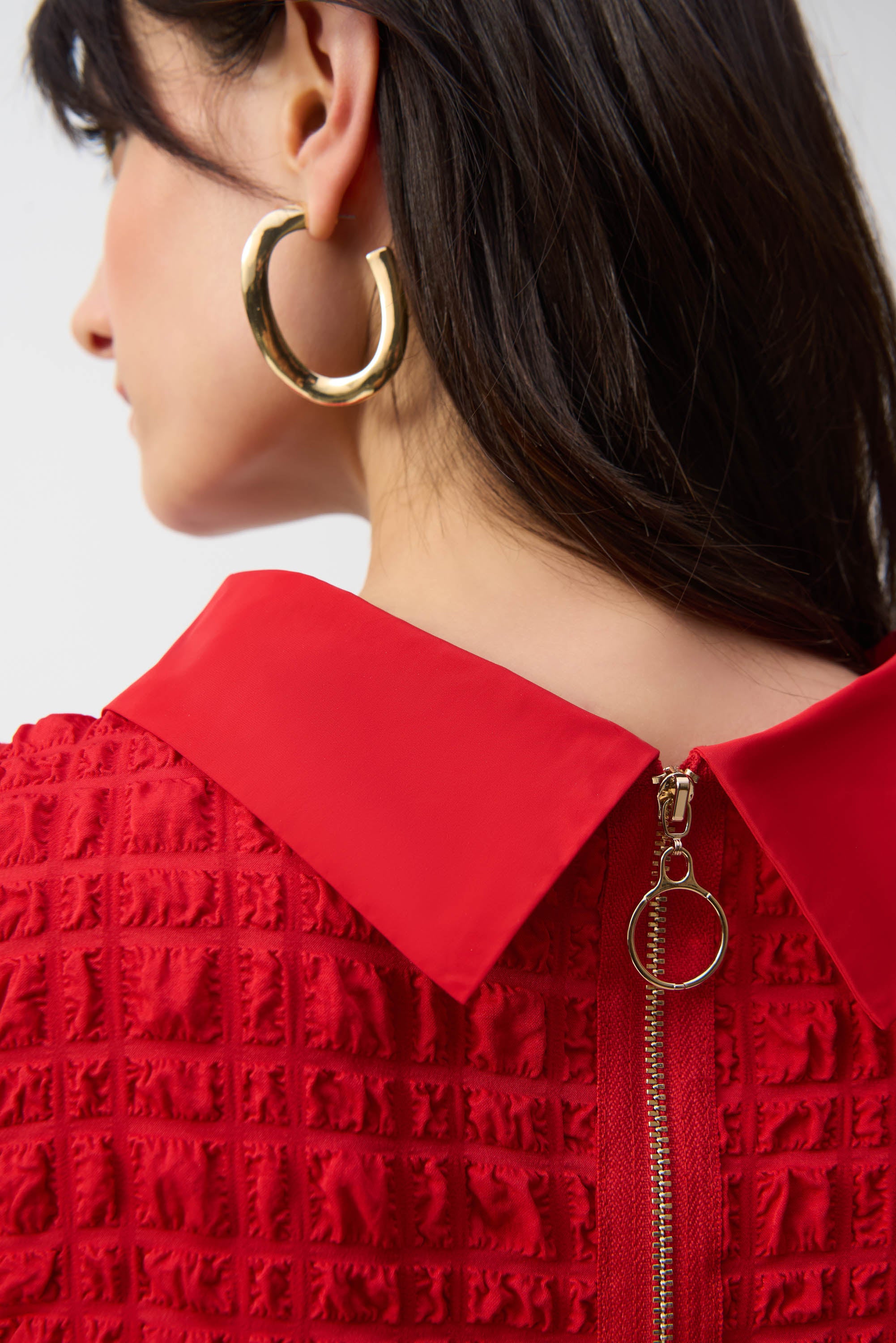 JOSEPH RIBKOFF RED LDS DRESS 241204S25 125