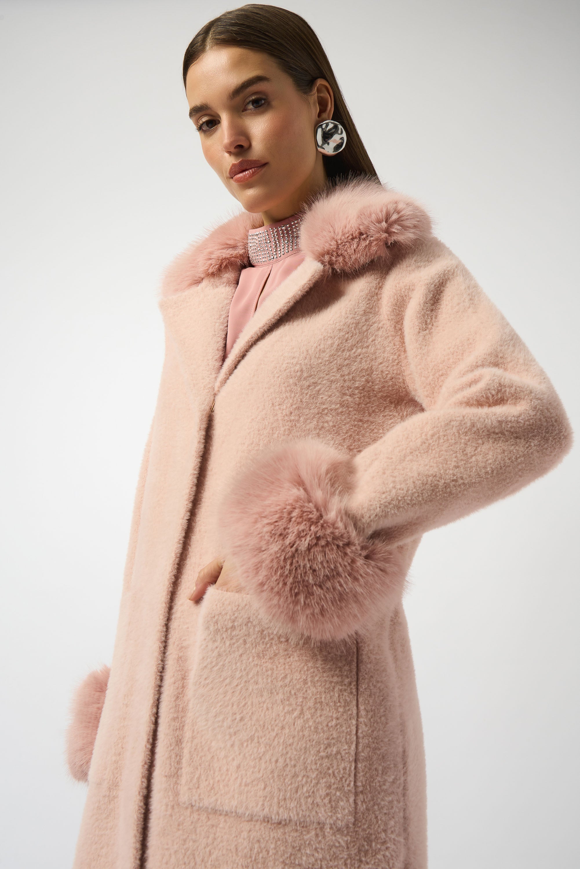 JOSEPH RIBKOFF PINK COAT 243923F25 225