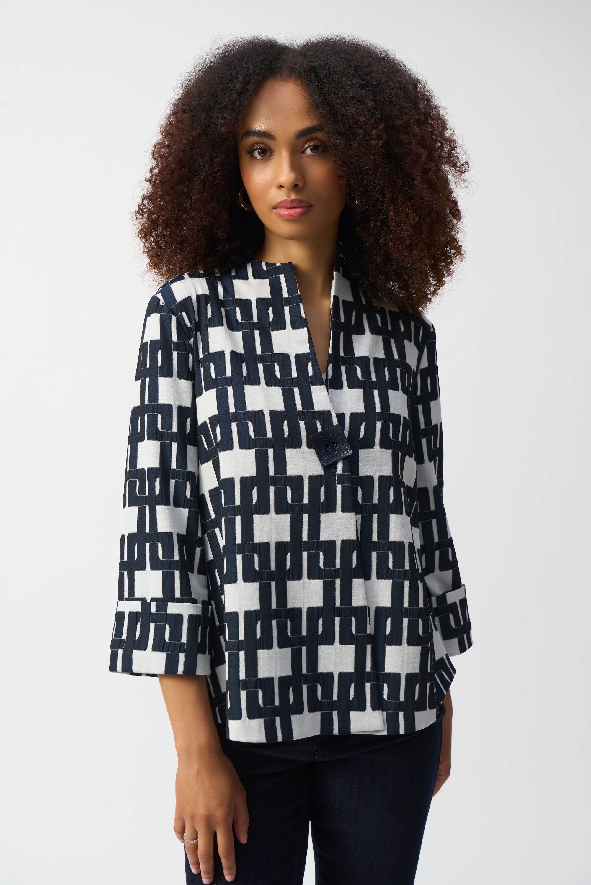 JOSEPH RIBKOFF GEOMETRIC PRINT JACKET 251000 125