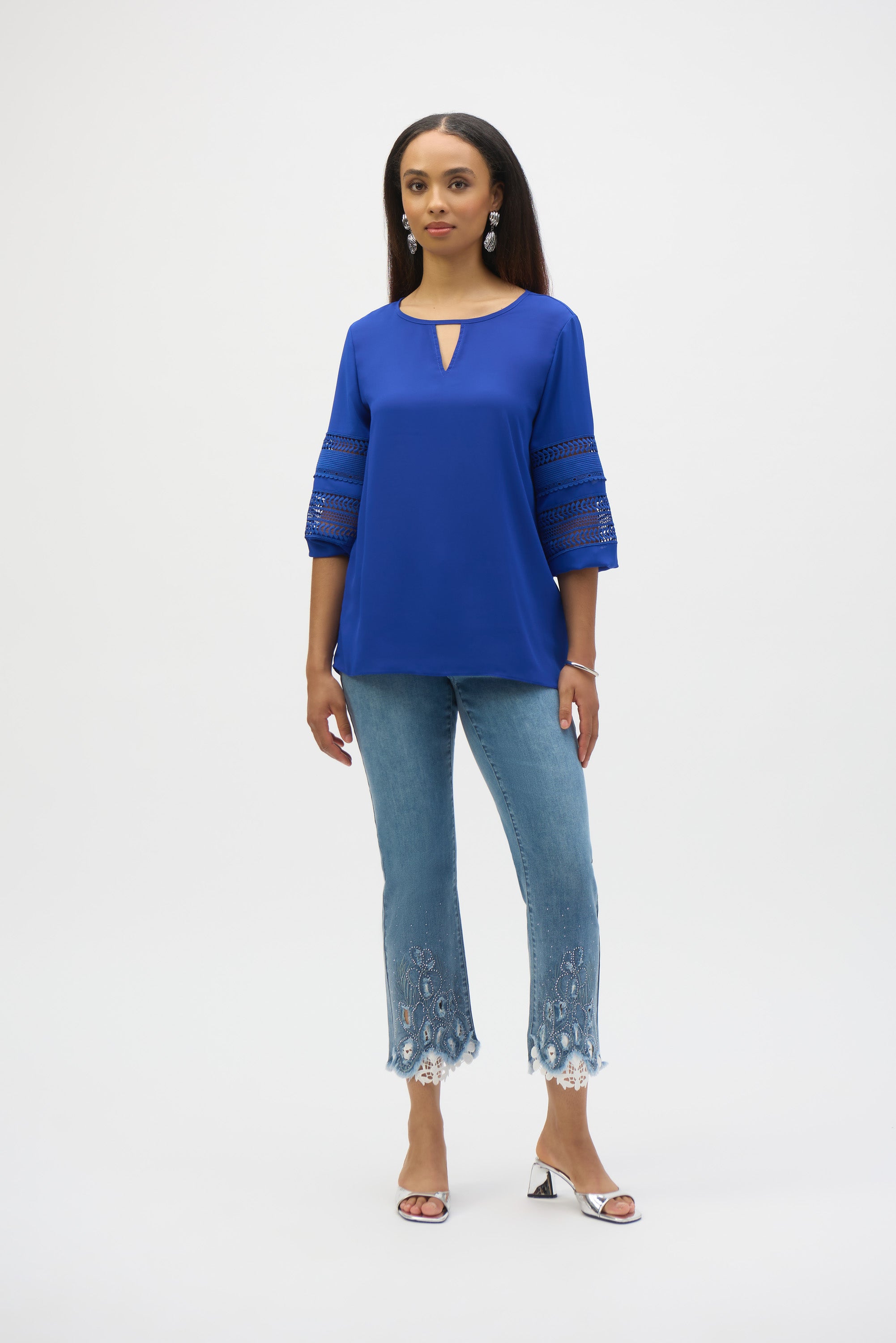 JOSEPH RIBKOFF BLUE BLOUSE 252077 125