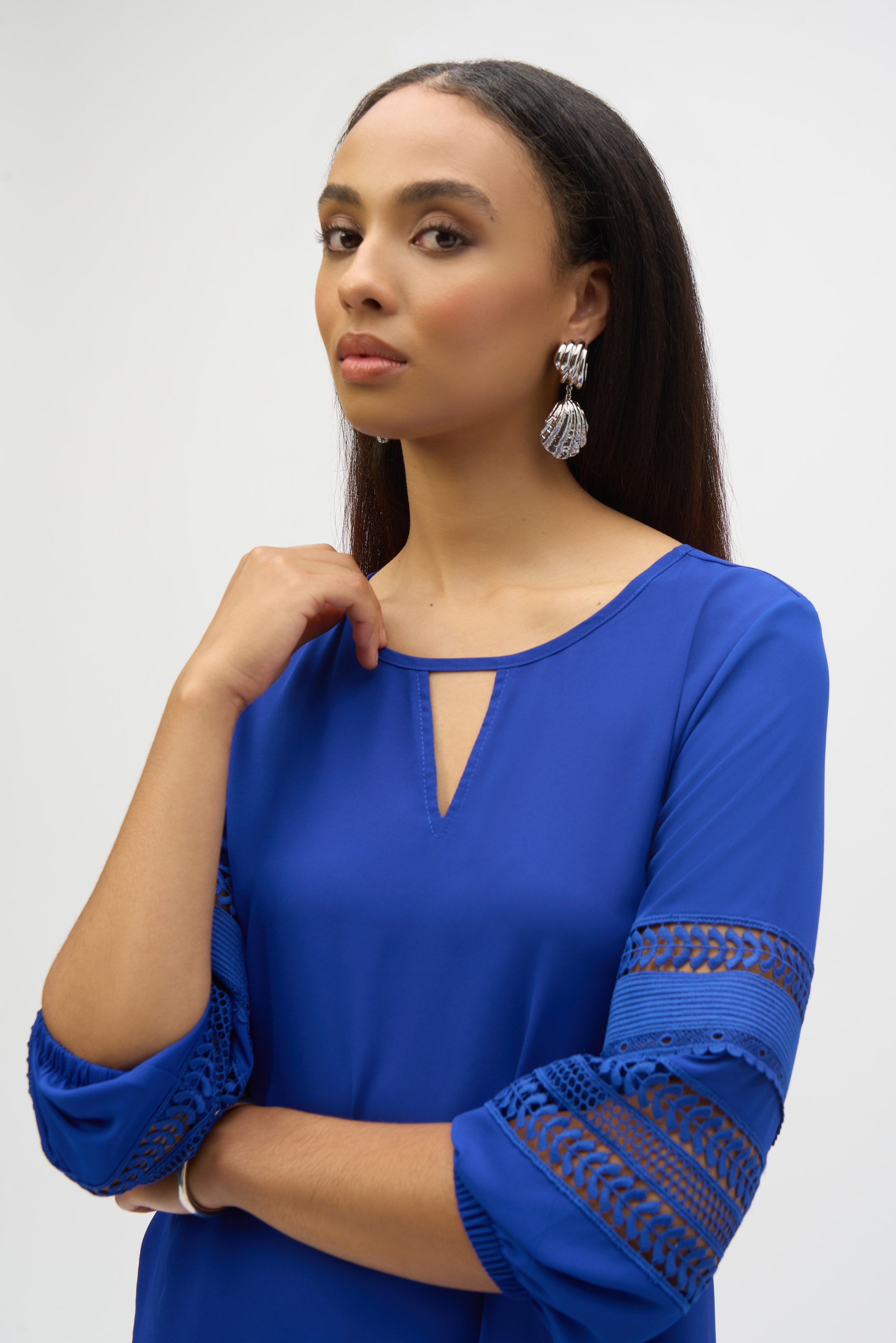 JOSEPH RIBKOFF BLUE BLOUSE 252077 125