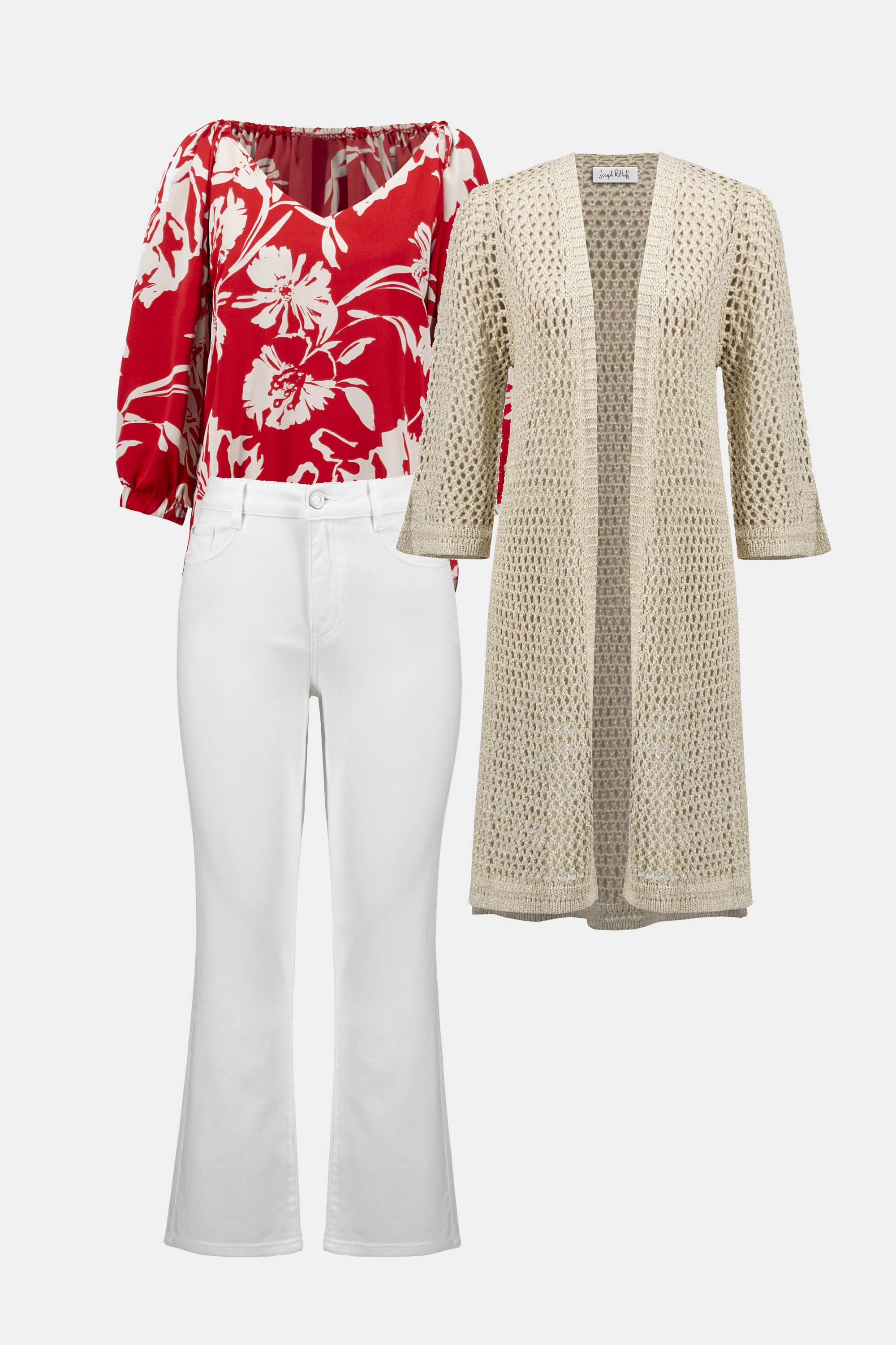 JOSEPH RIBKOFF RED PRINT TOP 252119 125