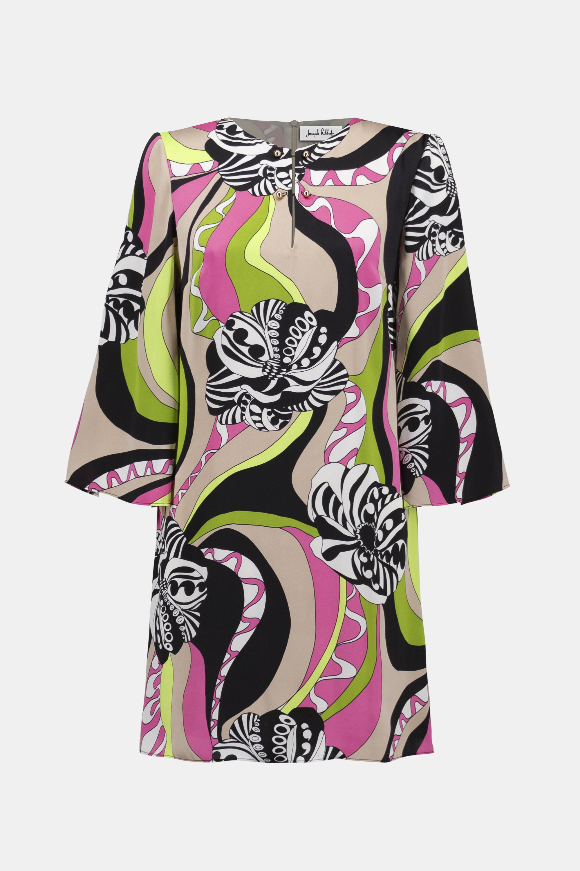 JOSEPH RIBKOFF BLACK MULTI PRINT DRESS 252183 125