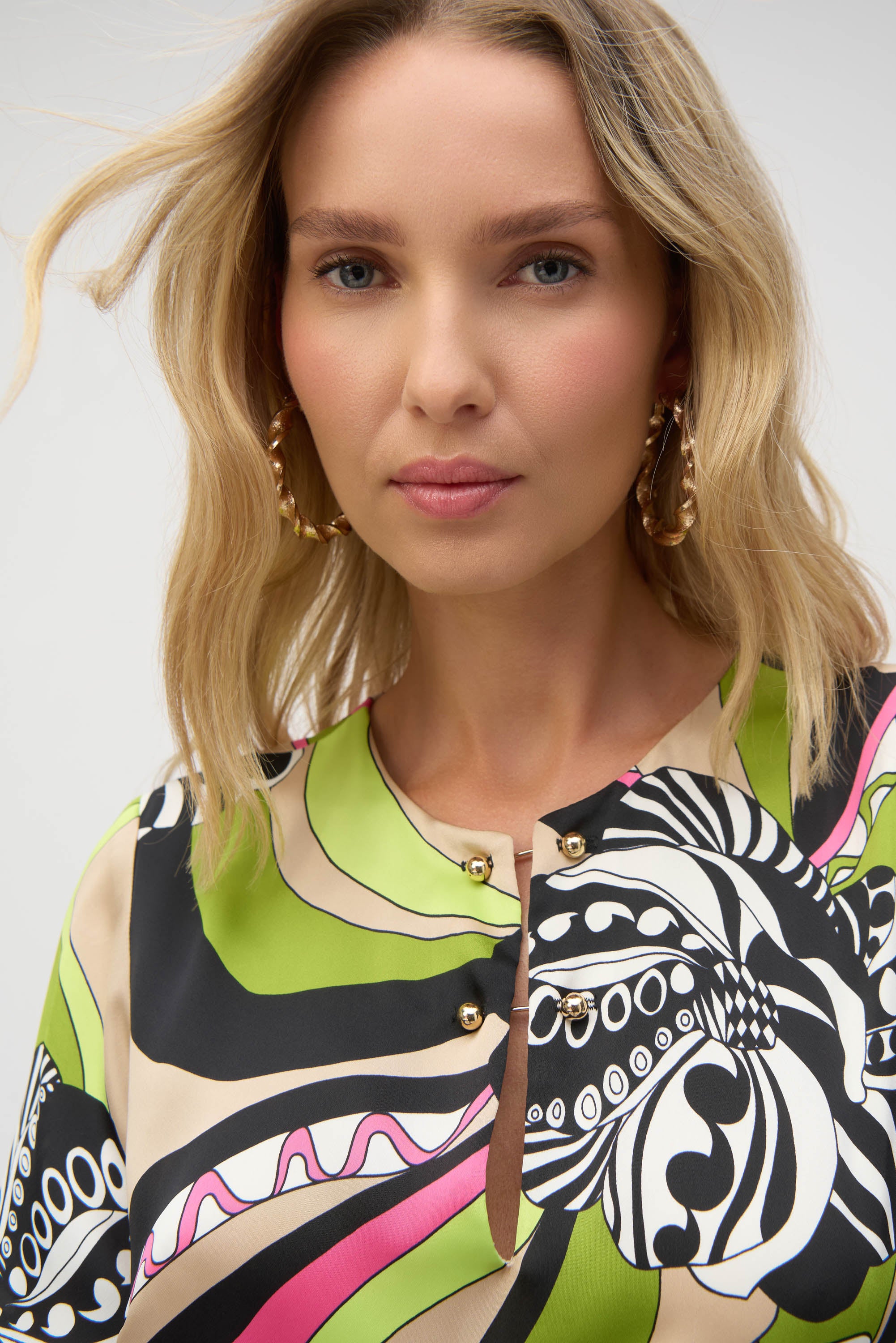 JOSEPH RIBKOFF BLACK MULTI PRINT DRESS 252183 125
