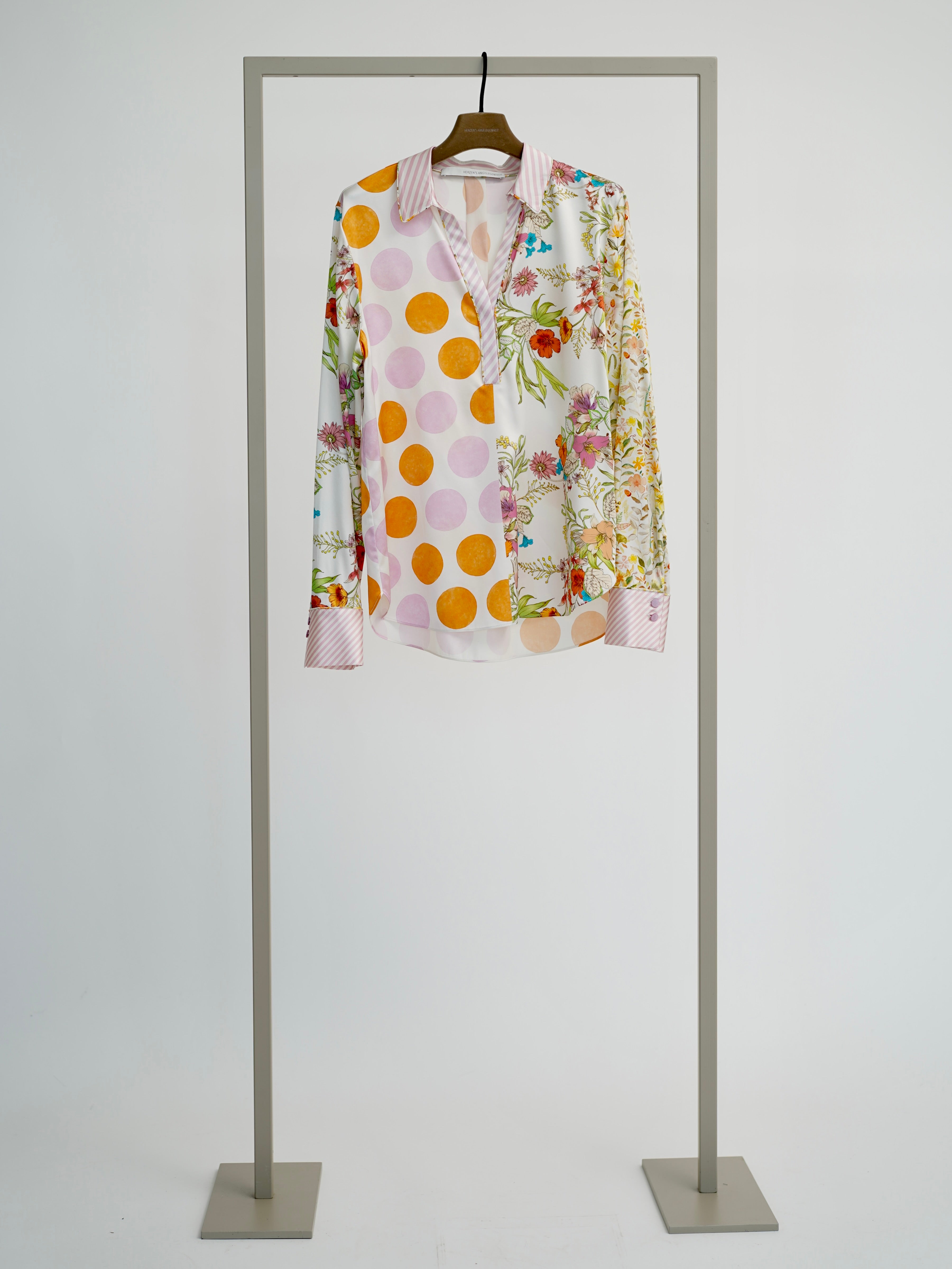 HERZEN'S ANGELEGENHEIT PINK STRIPE PRINT BLOUSE 6170 125