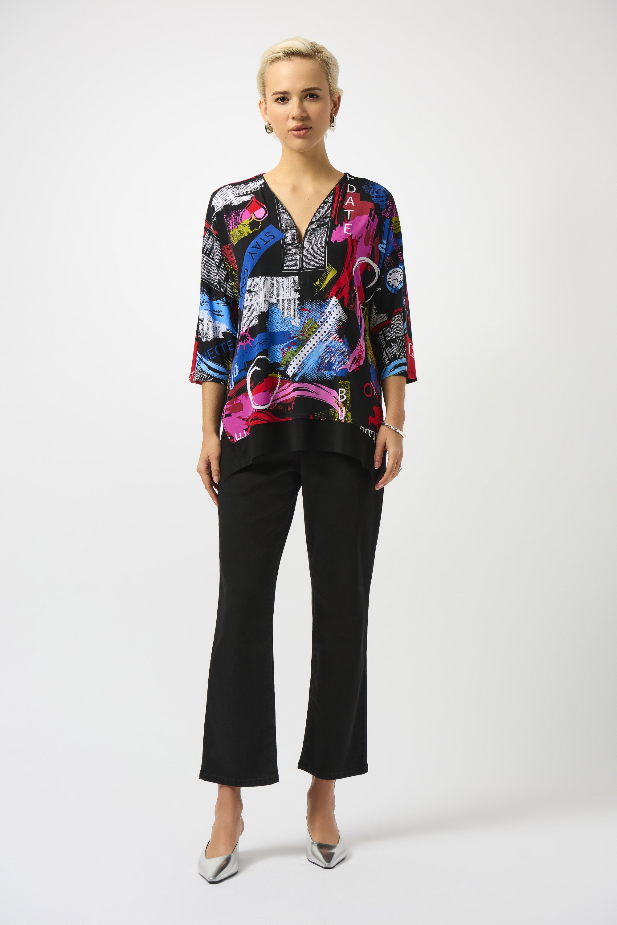 JOSEPH RIBKOFF CLASSIC BLACK STRAIGHT JEANS 252926B25-11-225