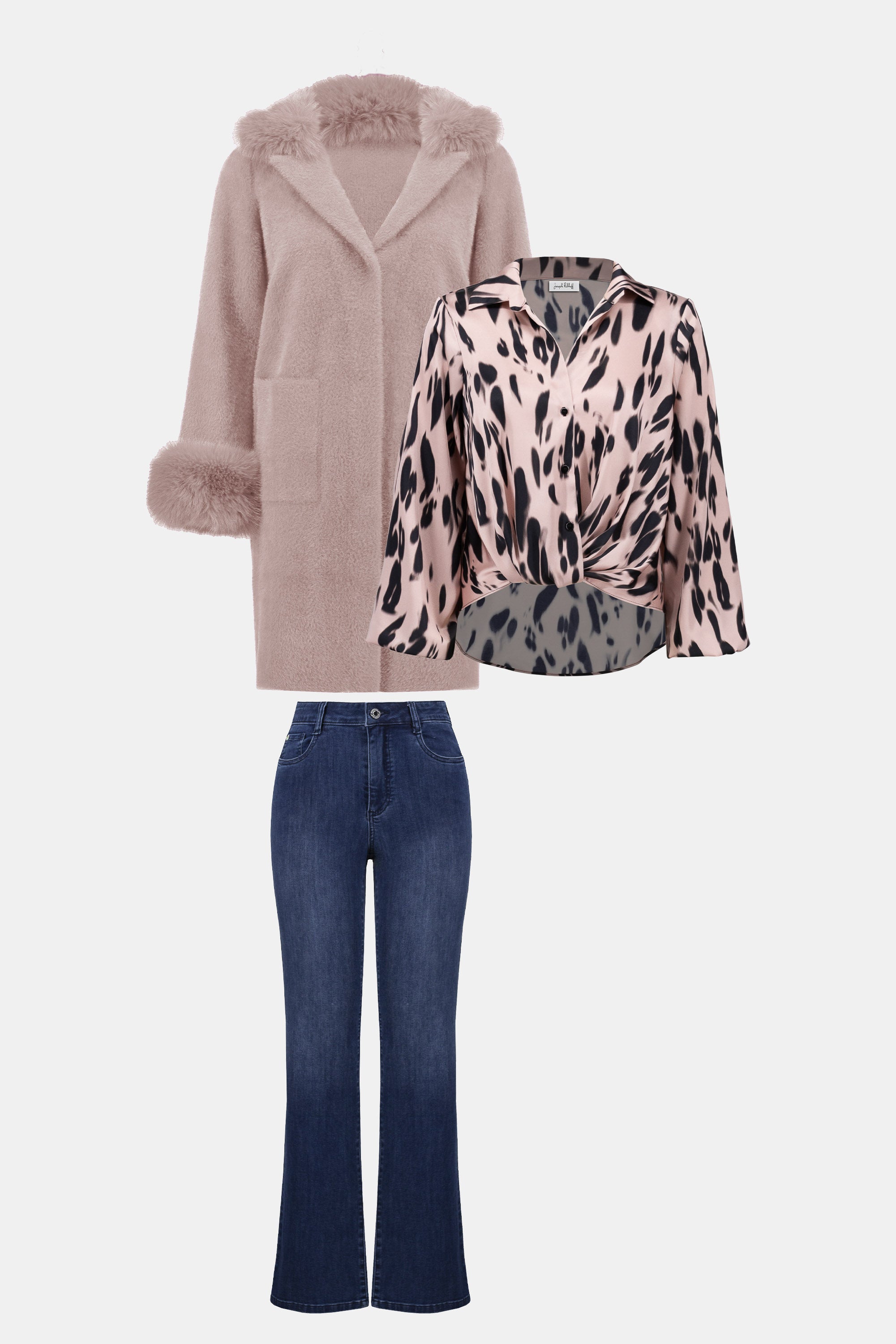 JOSEPH RIBKOFF PINK/BLACK TOP 253059-493 225