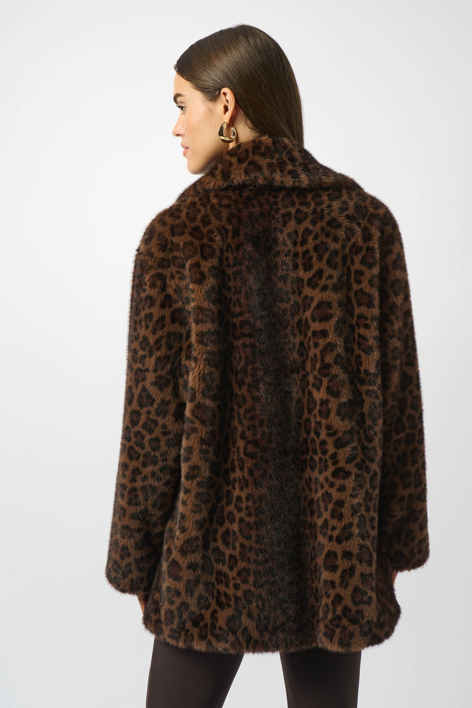 JOSEPH RIBKOFF FUR LEOPARD PRINT COAT 253937 225