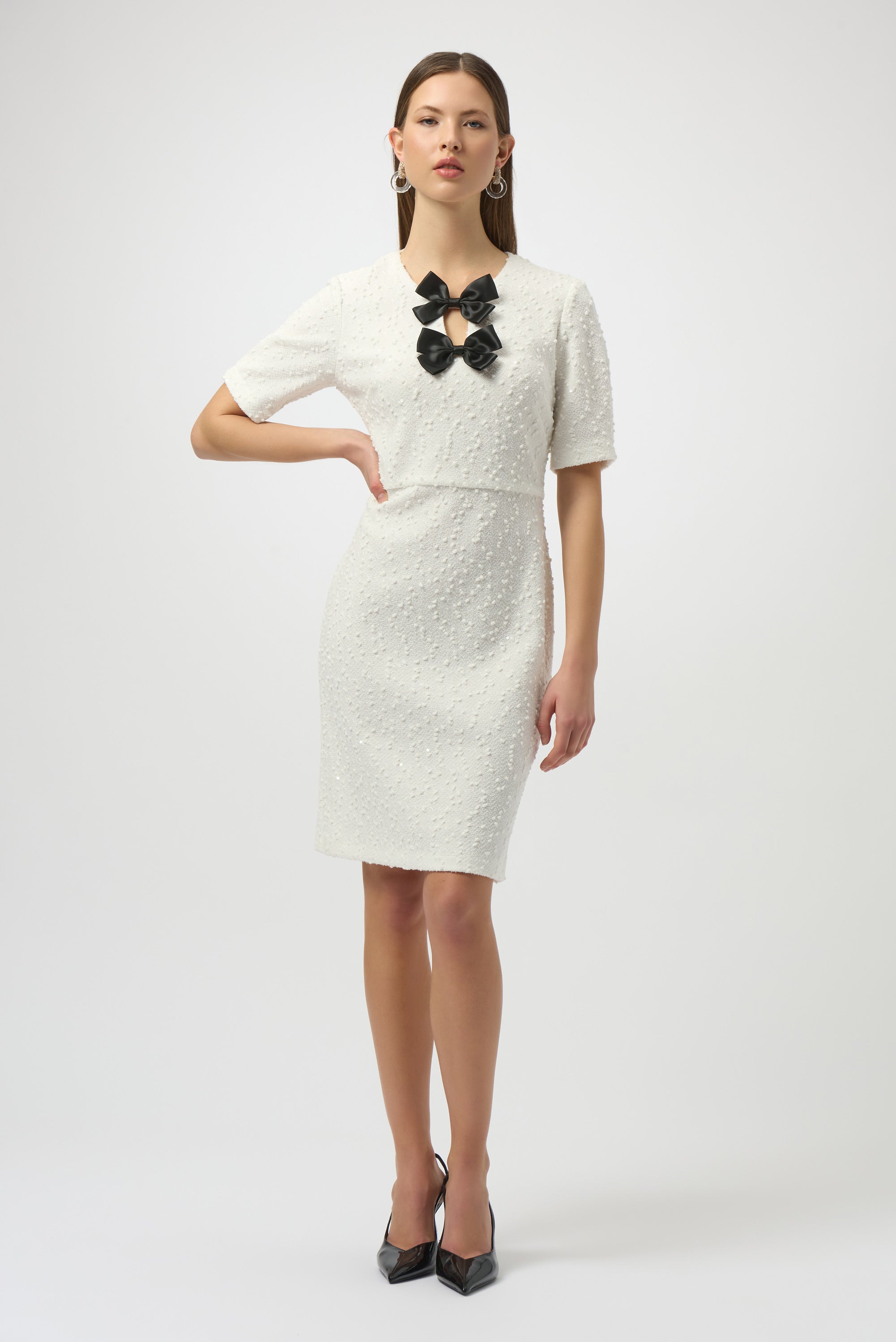 JOSEPH RIBKOFF WHITE LDS DRESS 254177-3984- 225