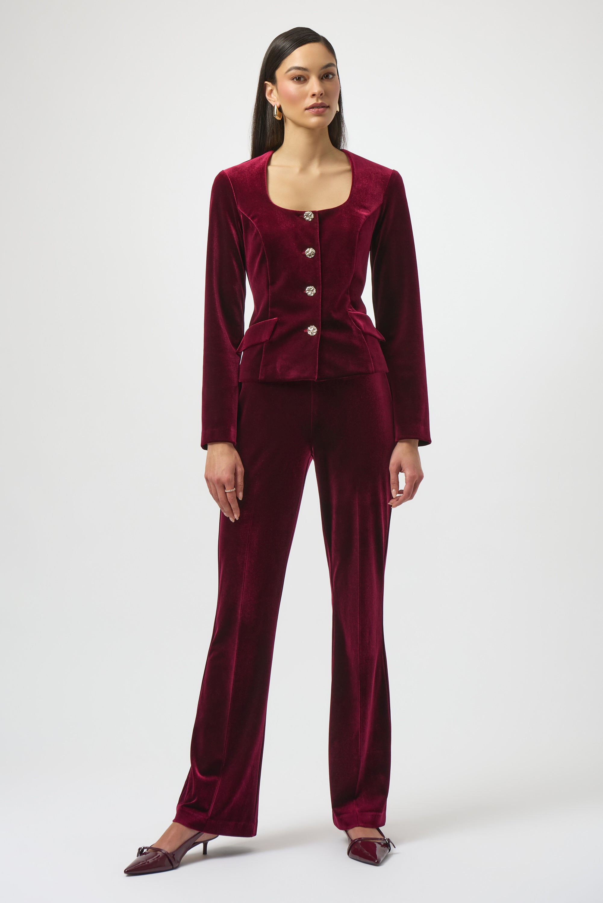 JOSEPH RIBKOFF BURGUNDY LDS PANT 254195-3587- 225