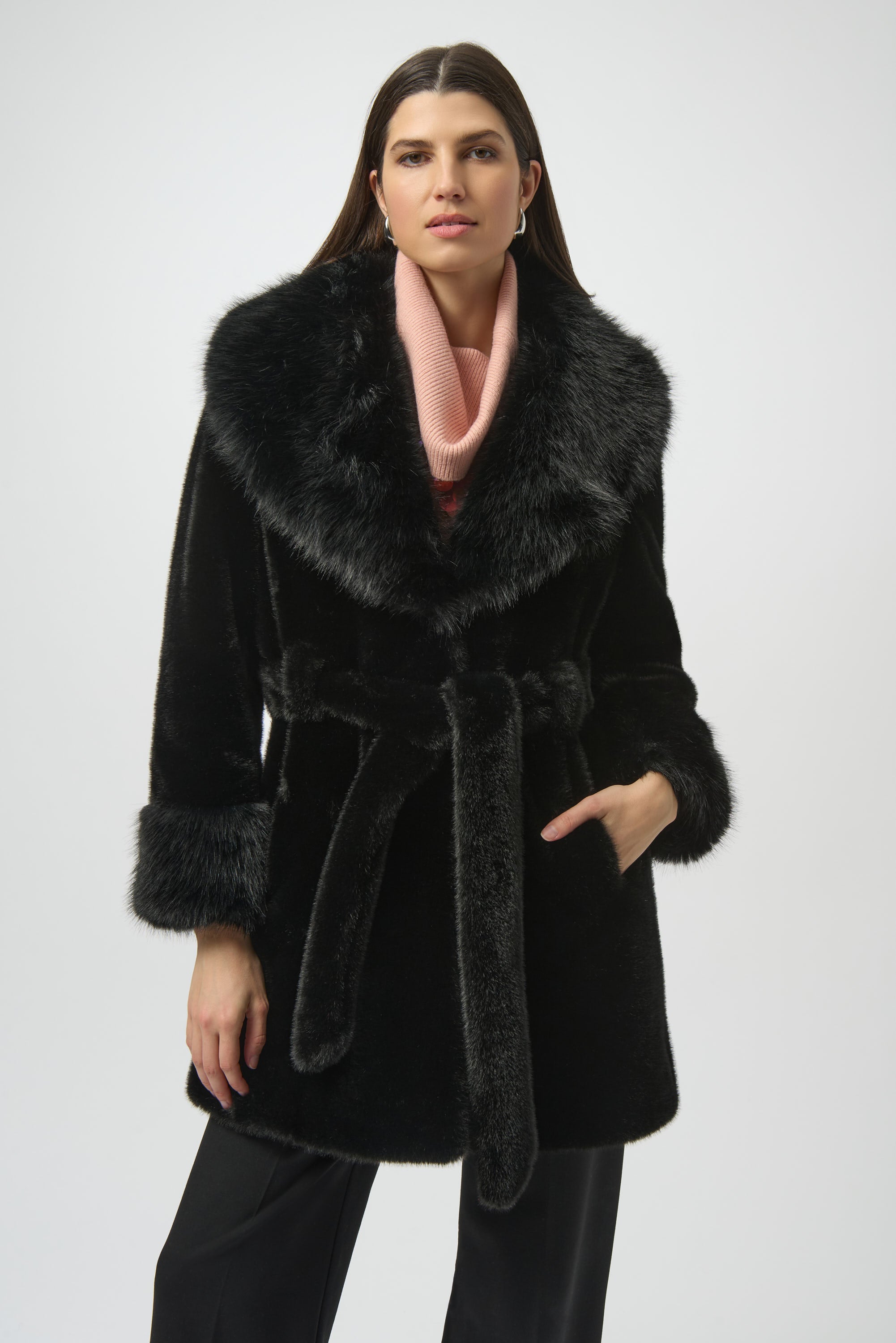 JOSEPH RIBKOFF BLACK LDS COAT 254907-11- 225