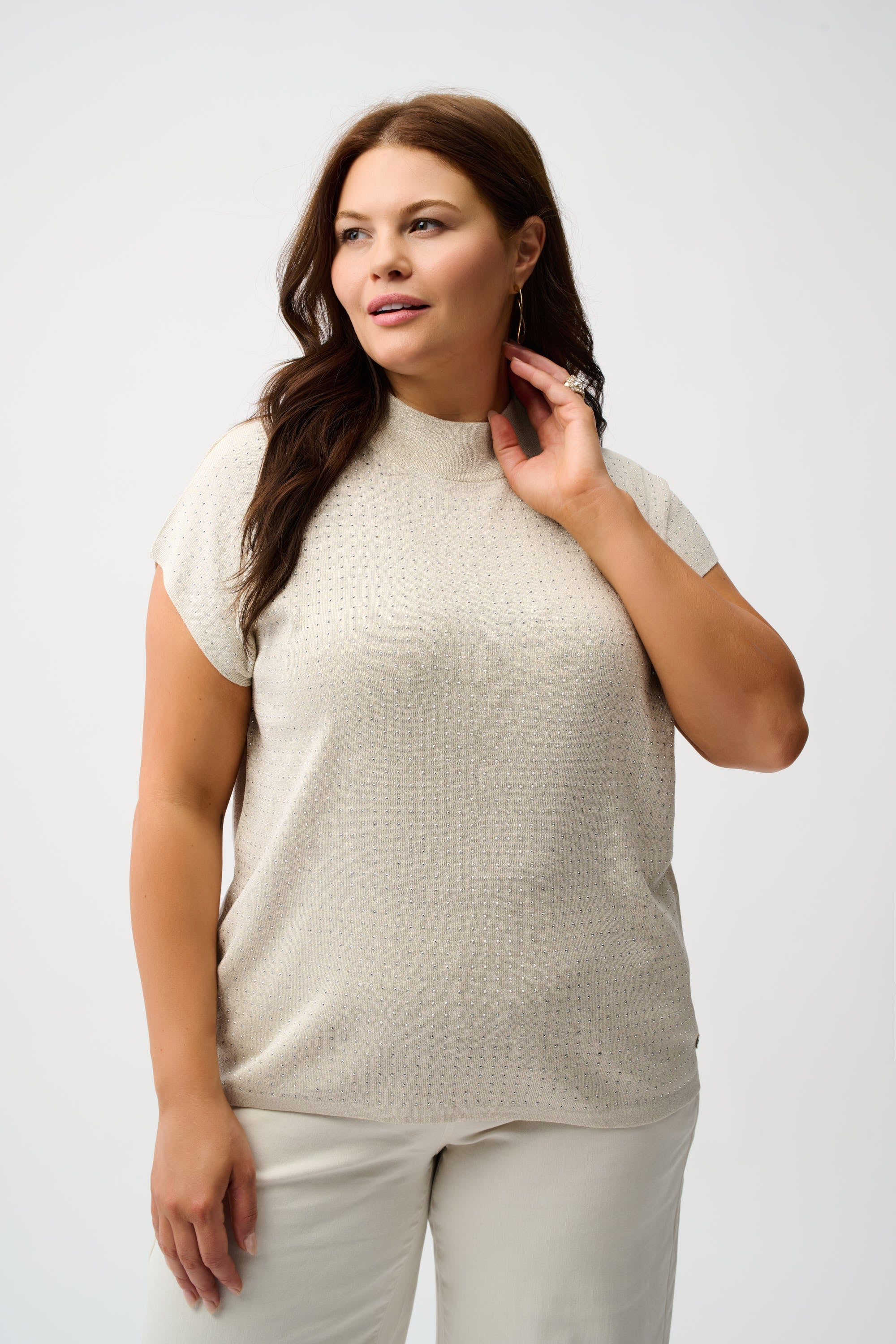 JOSEPH RIBKOFF CREAM KNIT TOP 254935-4467 225