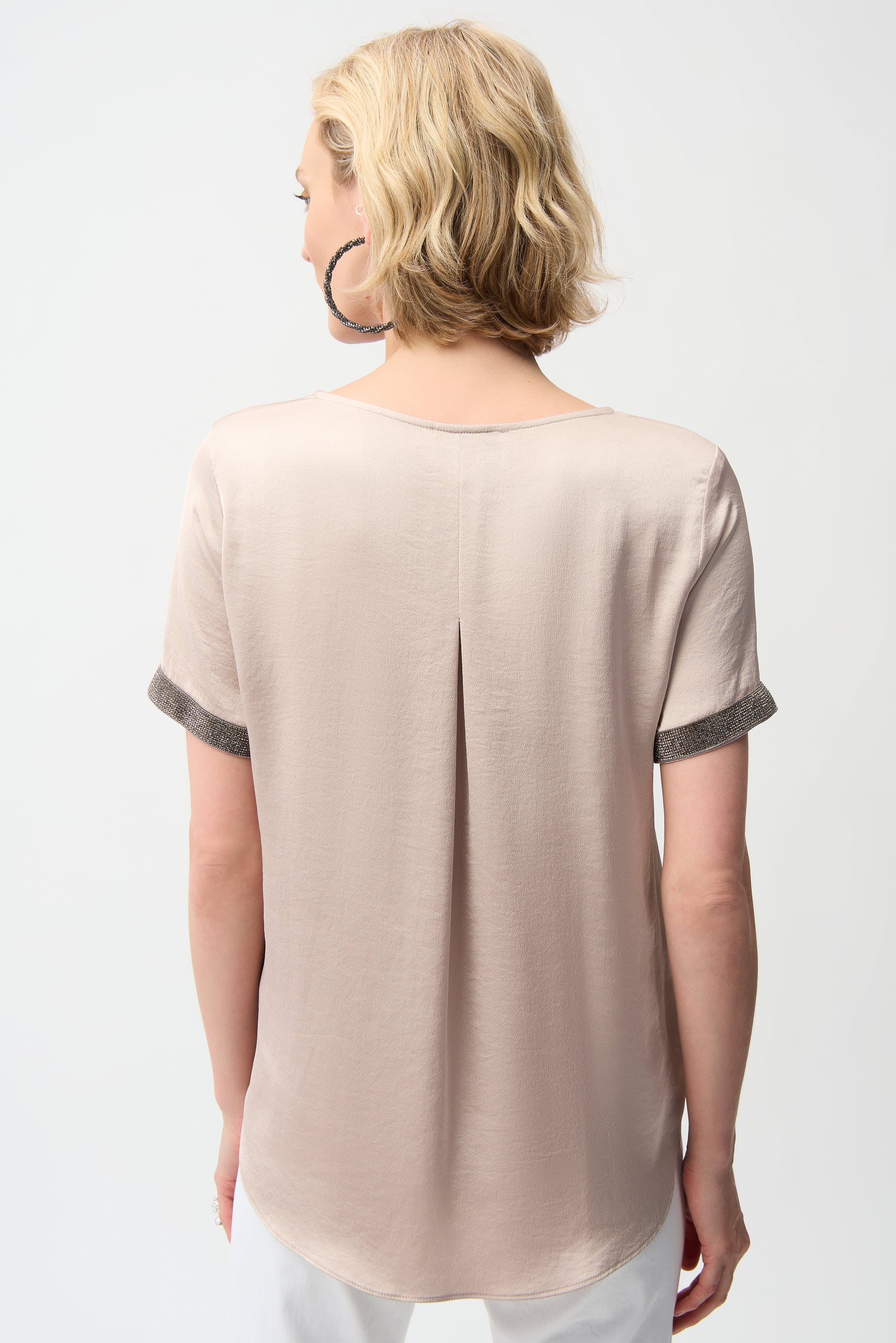 JOSEPH RIBKOFF SATIN BEIGE TOP 261116-4370 126