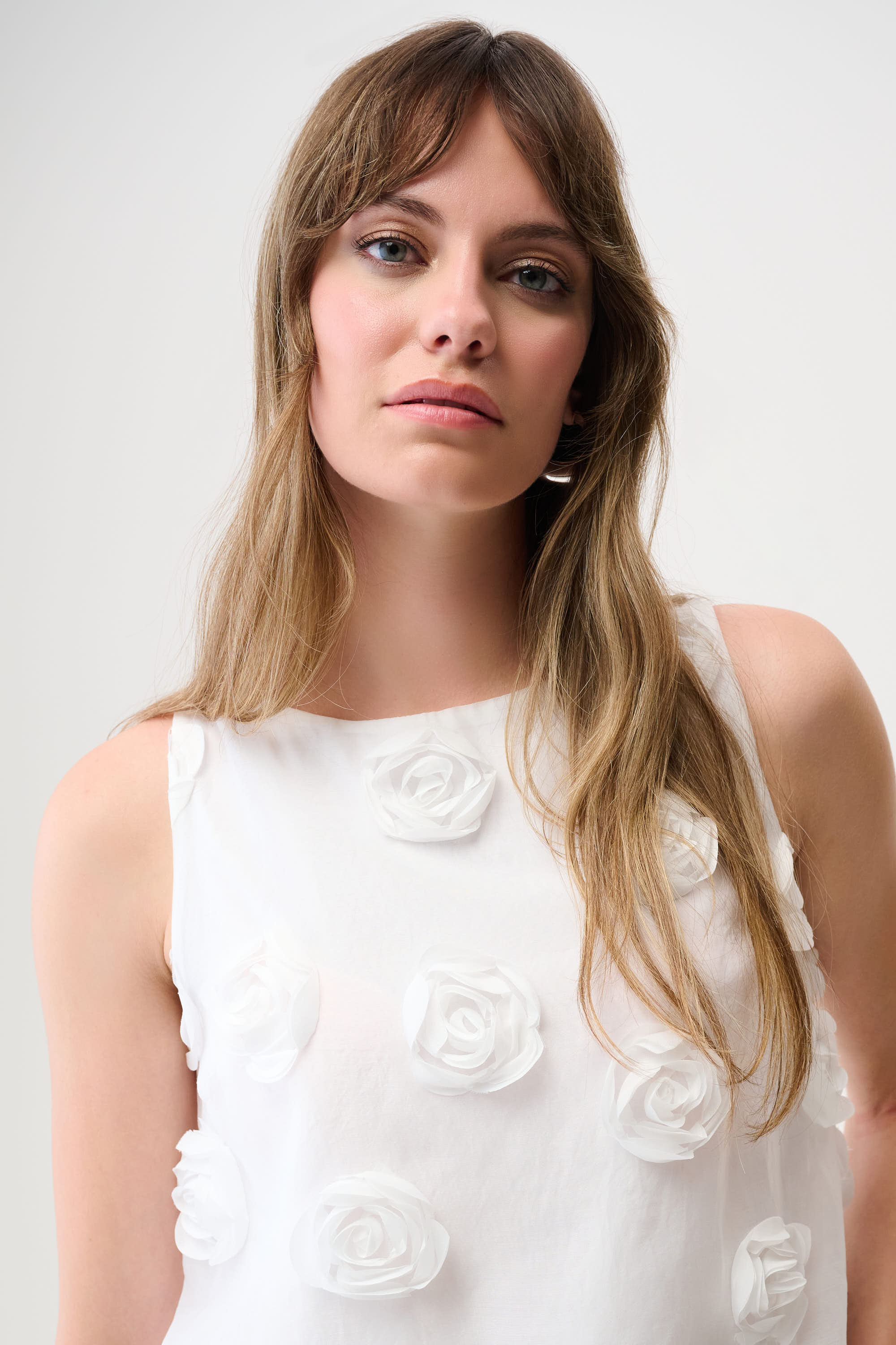 JOSEPH RIBKOFF TOP WHITE FLORAL 261220-34 126