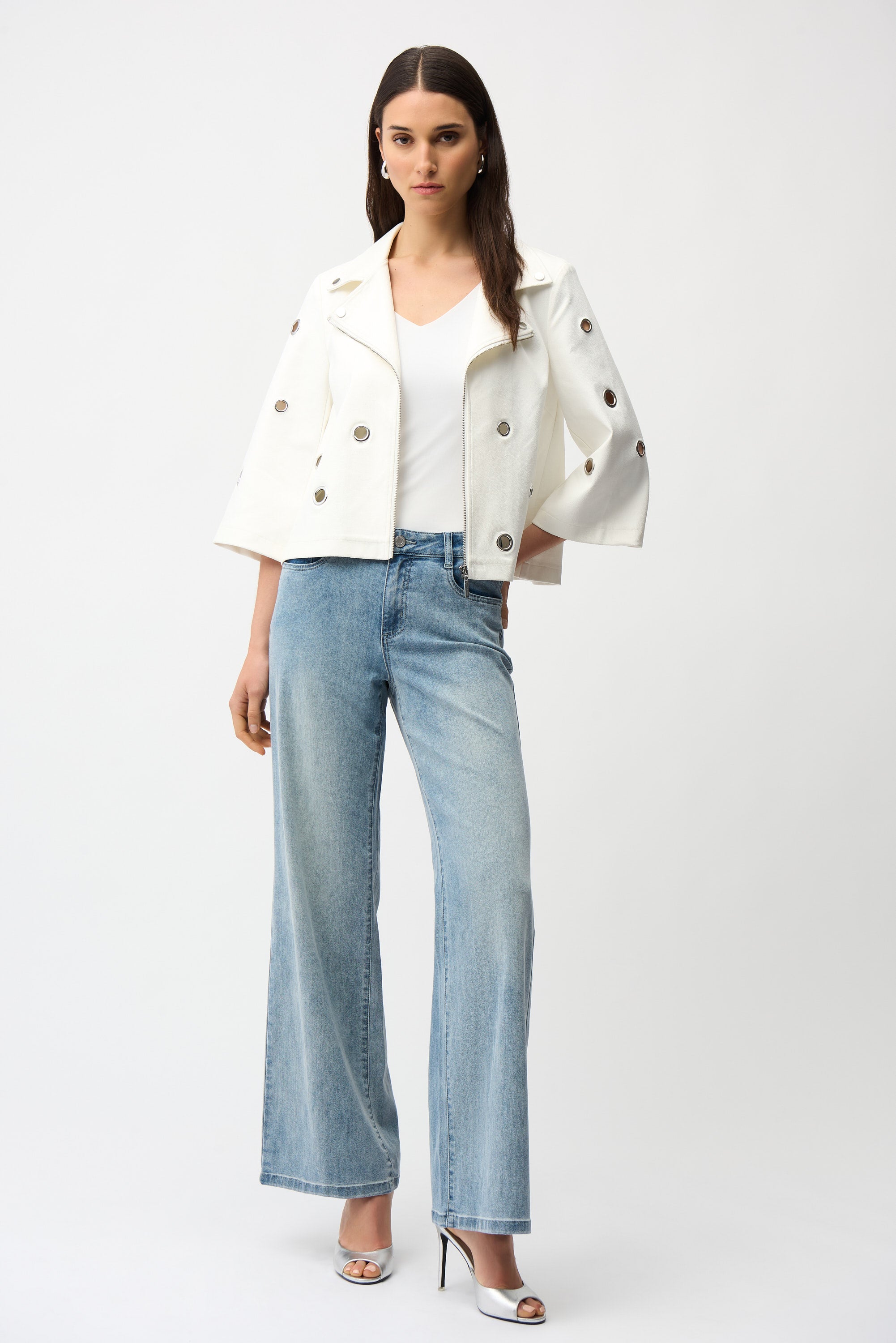 JOSEPH RIBKOFF WHITE SUEDE JACKET 261905-1761 126