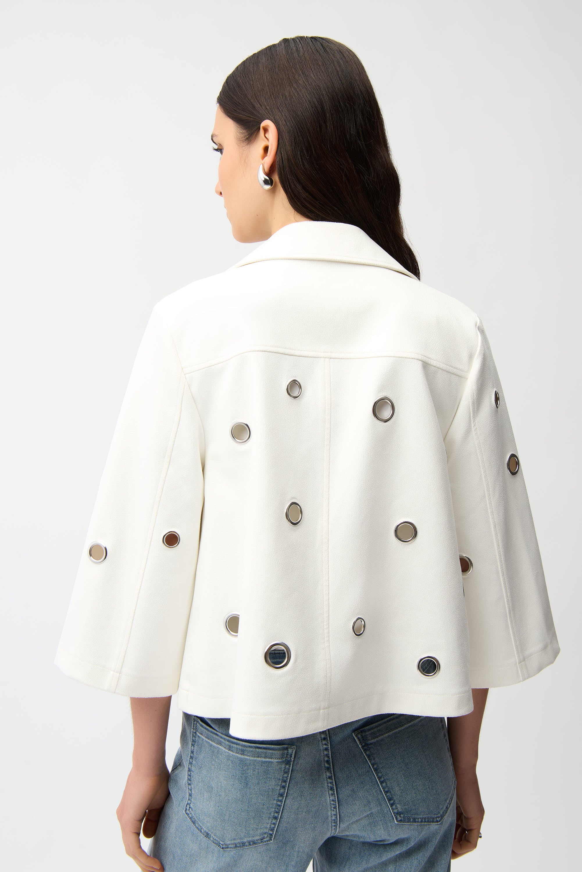 JOSEPH RIBKOFF WHITE SUEDE JACKET 261905-1761 126