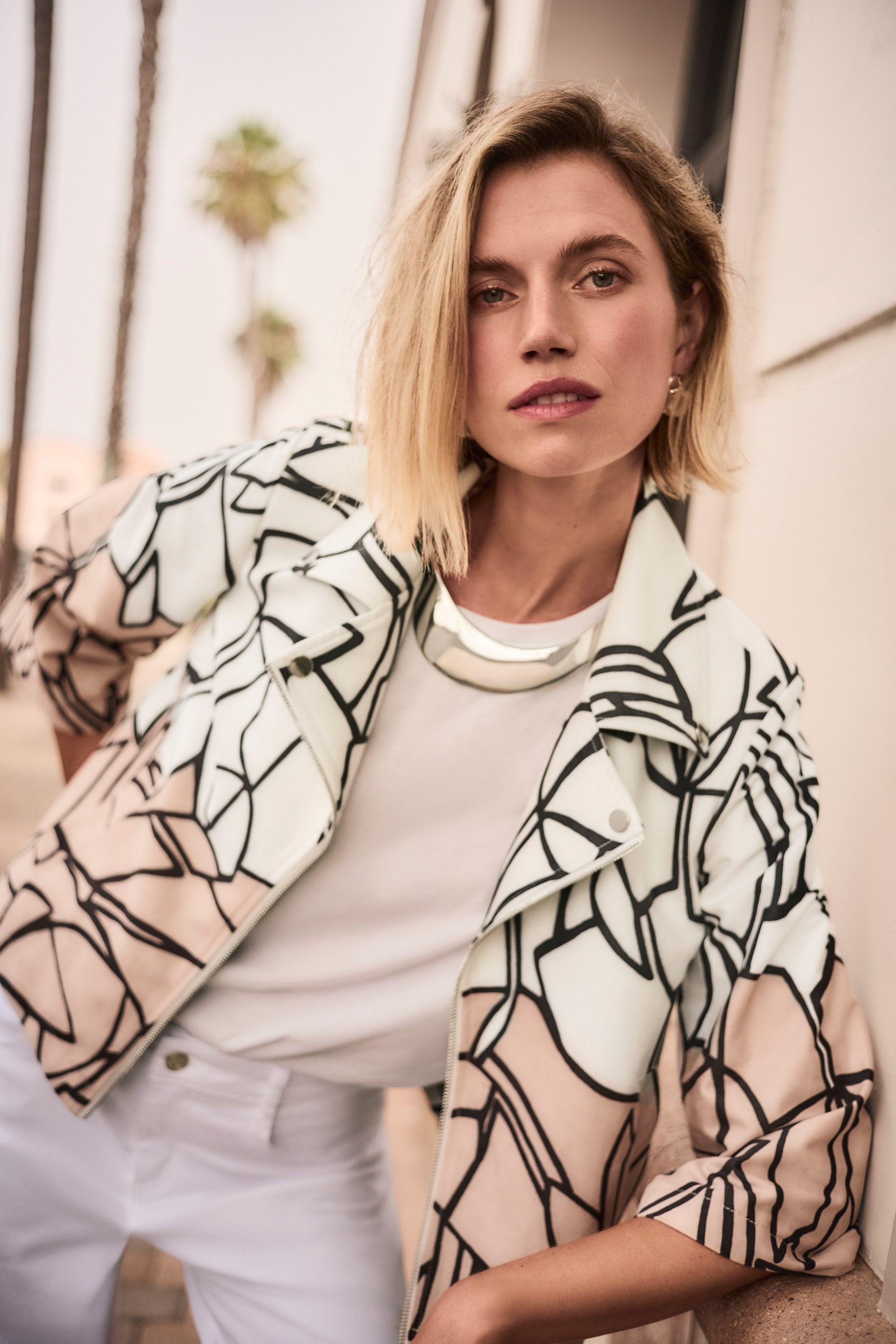 JOSEPH RIBKOFF FAUX SUEDE ABSTRACT JACKET 261908-2539 126