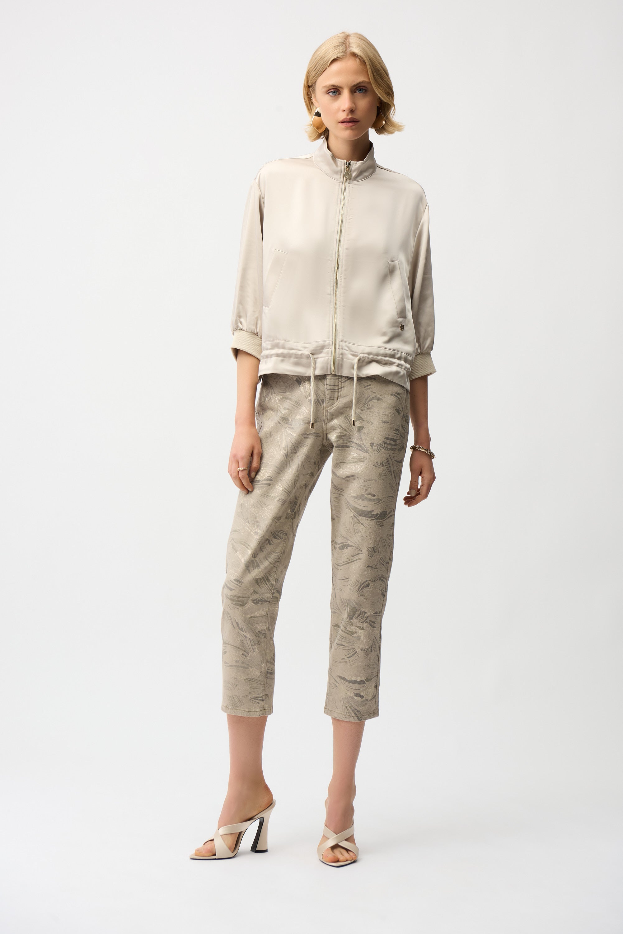 JOSEPH RIBKOFF BEIGE SATIN JACKET 261913 126