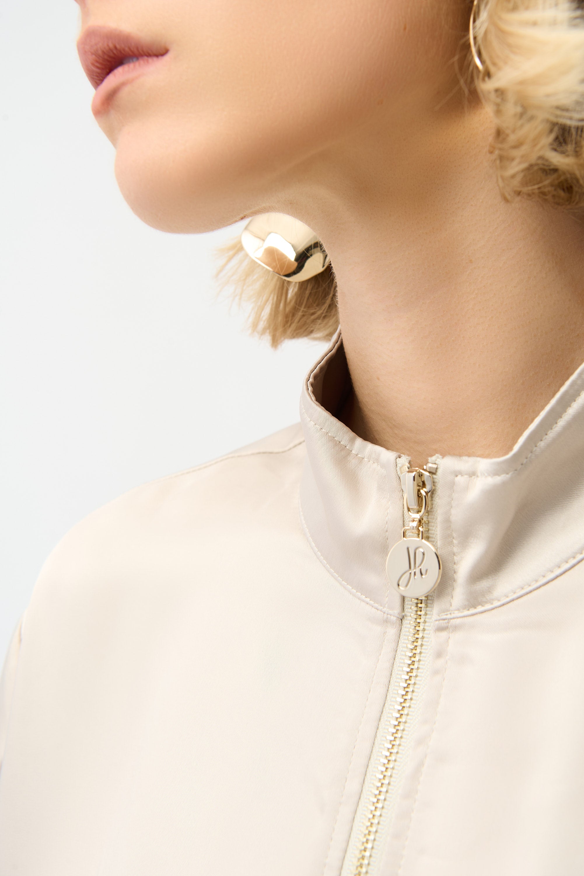 JOSEPH RIBKOFF BEIGE SATIN JACKET 261913 126