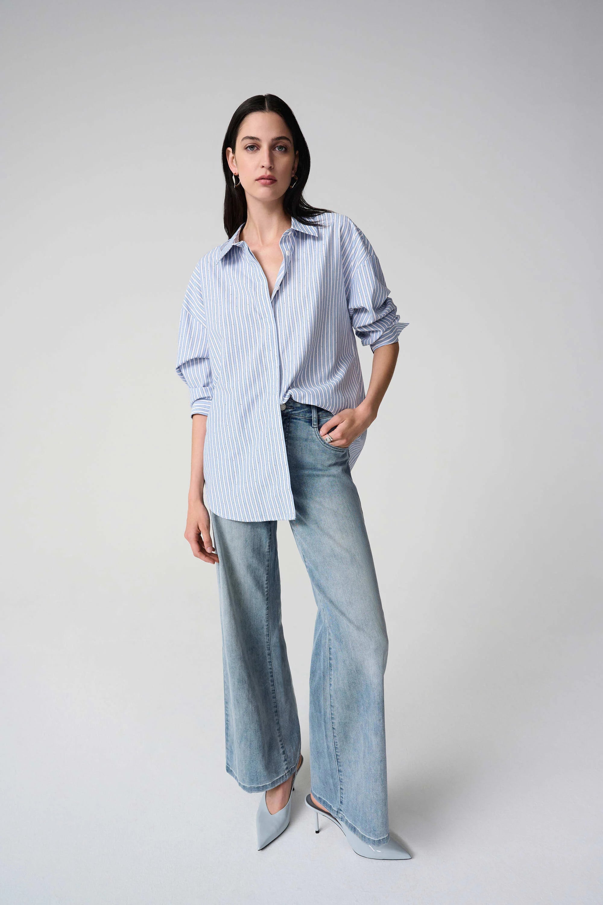 JOSEPH RIBKOFF STRIPE BLOUSE 261931-3801 126