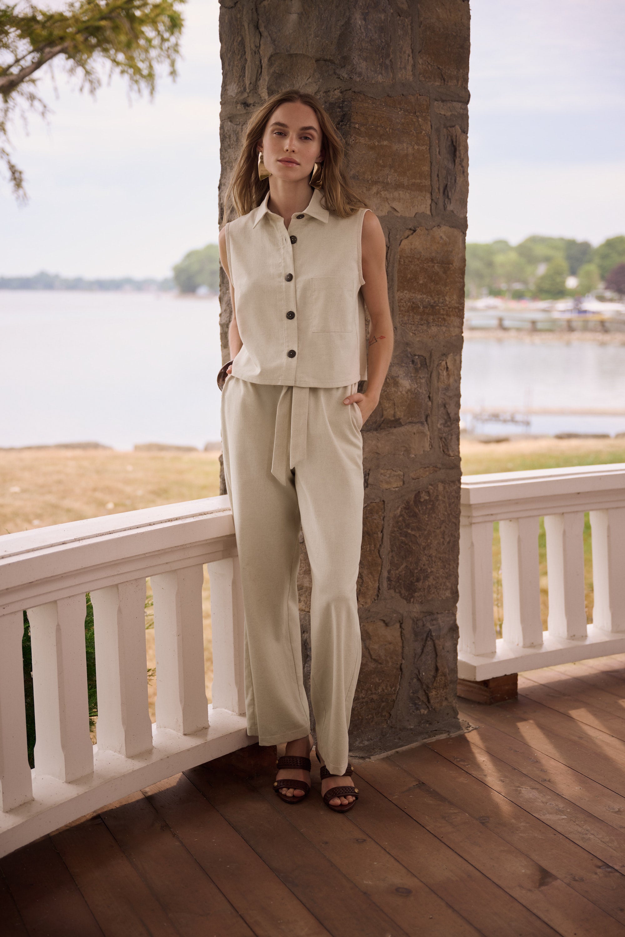 JOSEPH RIBKOFF PANT NATURAL 262040-50 126