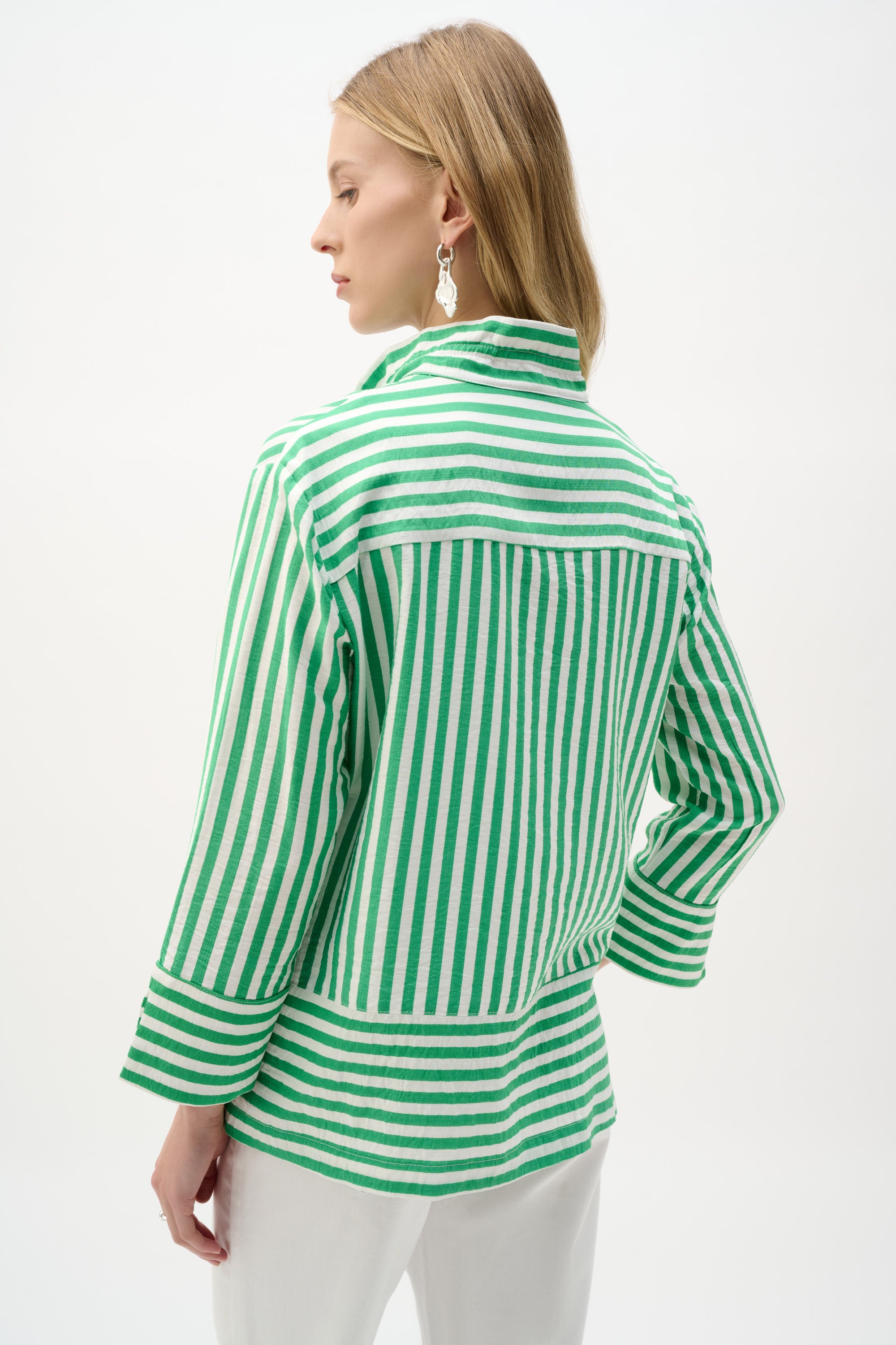 JOSEPH RIBKOFF SHIRT GREEN/VANILLA STRIPE 262212-4238 126