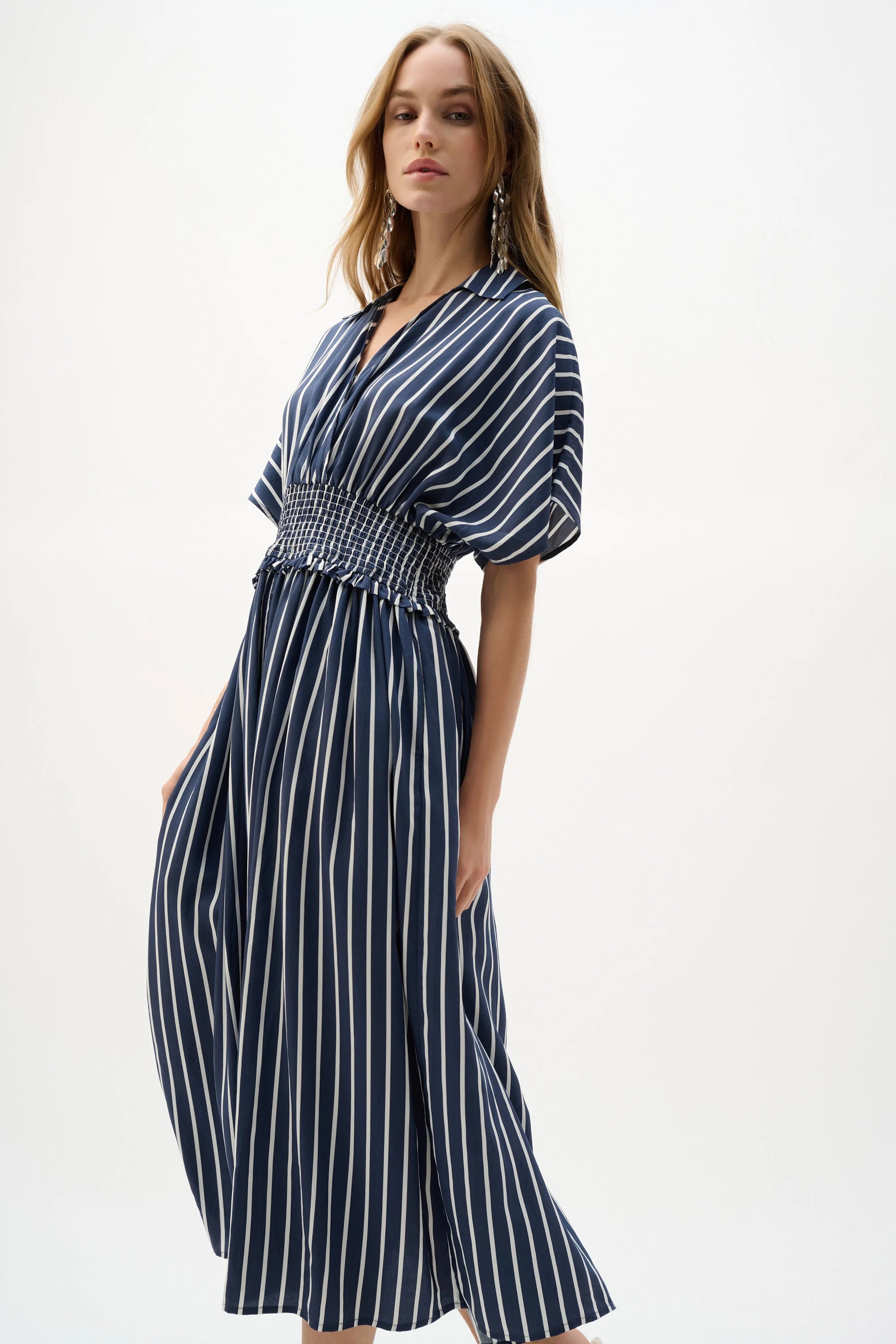 JOSEPH RIBKOFF BLUE STRIPE DRESS 262912-353 126